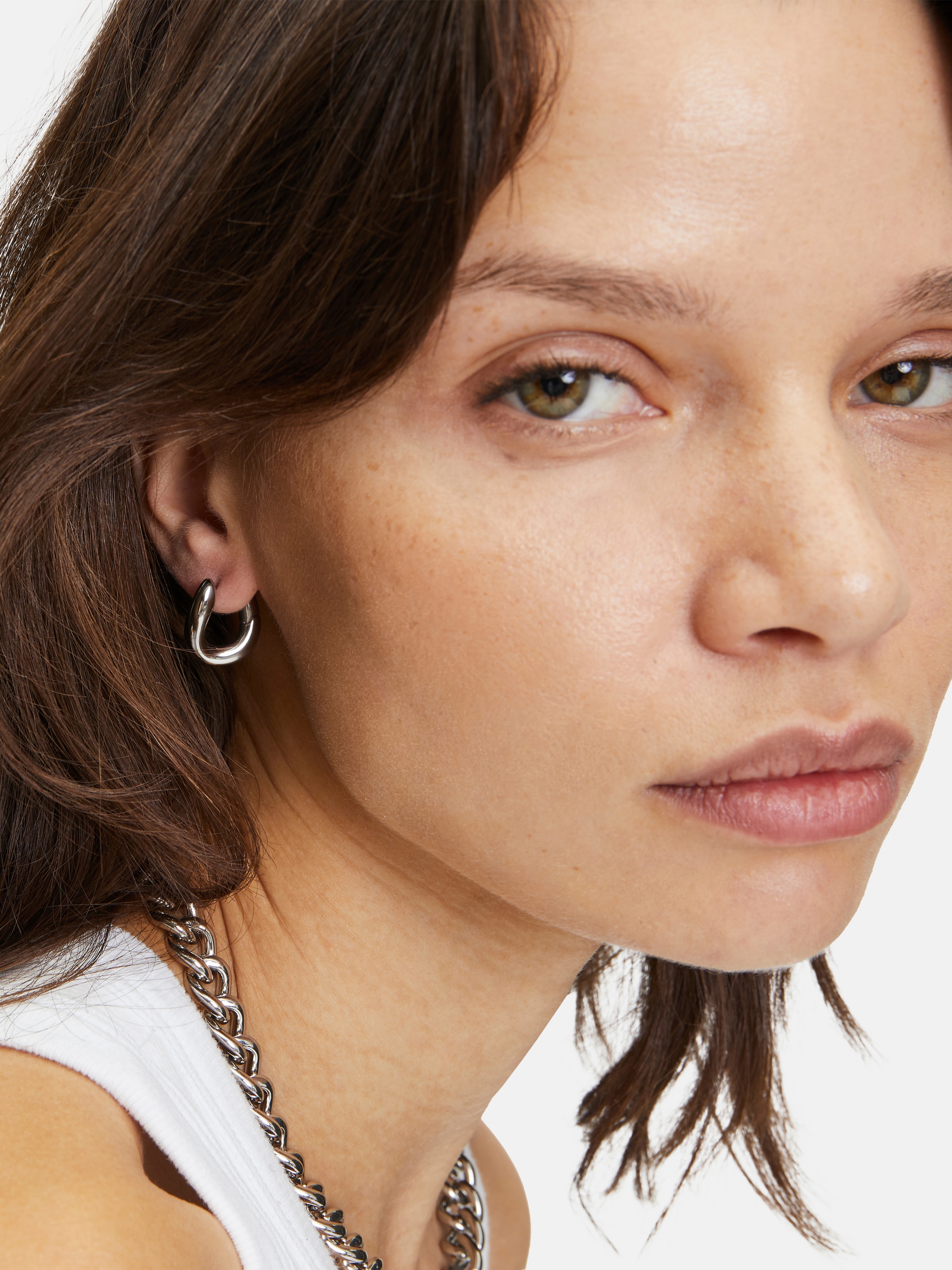 Liebeskind Berlin Paar Creolen »Schmuck Geschenk Edelstahl Ohrringe The Organic« Einhänger abnehmbar