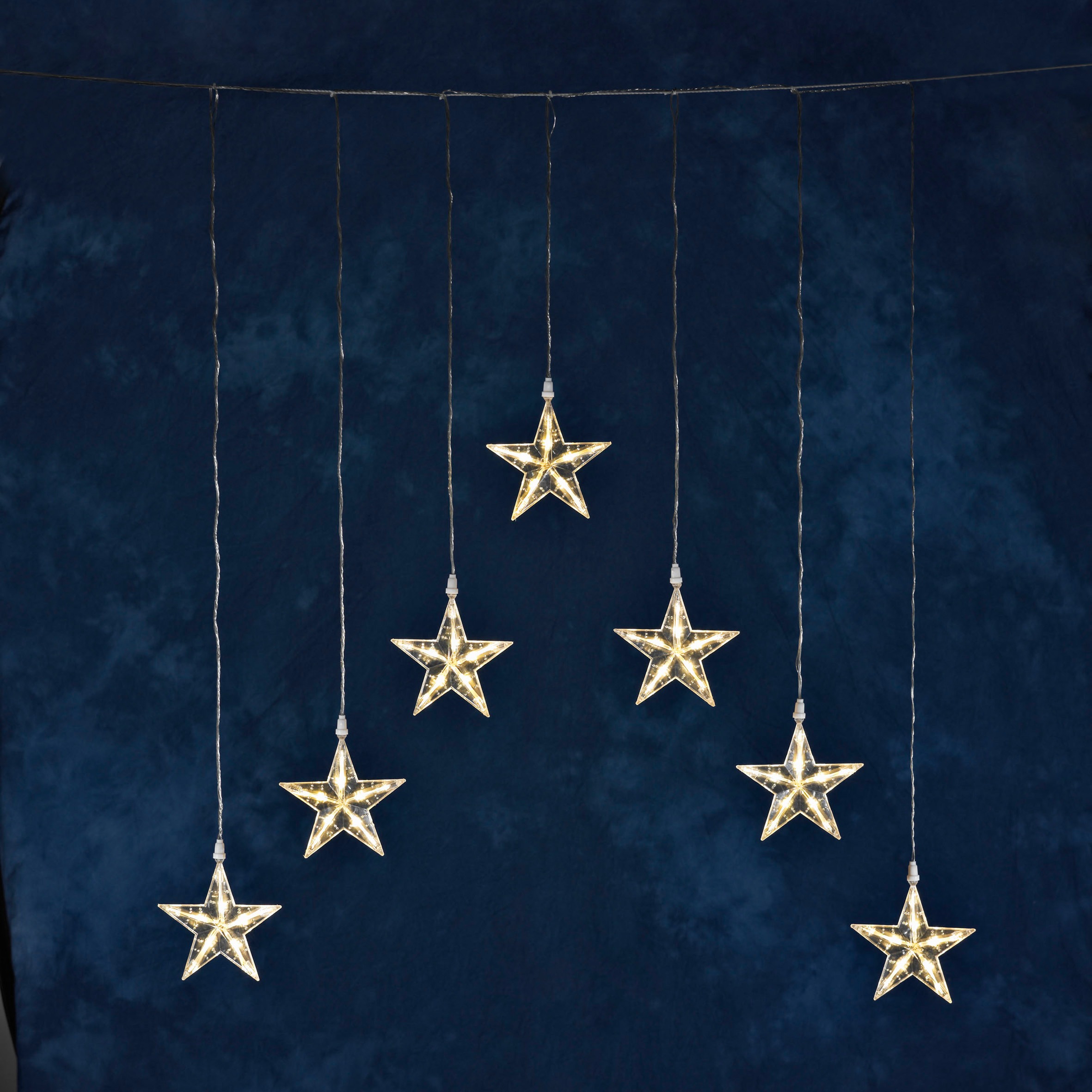 kaufen 35 KONSTSMIDE transparentes bequem LED-Lichtervorhang »Weihnachtsdeko Sternen, mit aussen«, 7 warmweiße Dioden, Kabel
