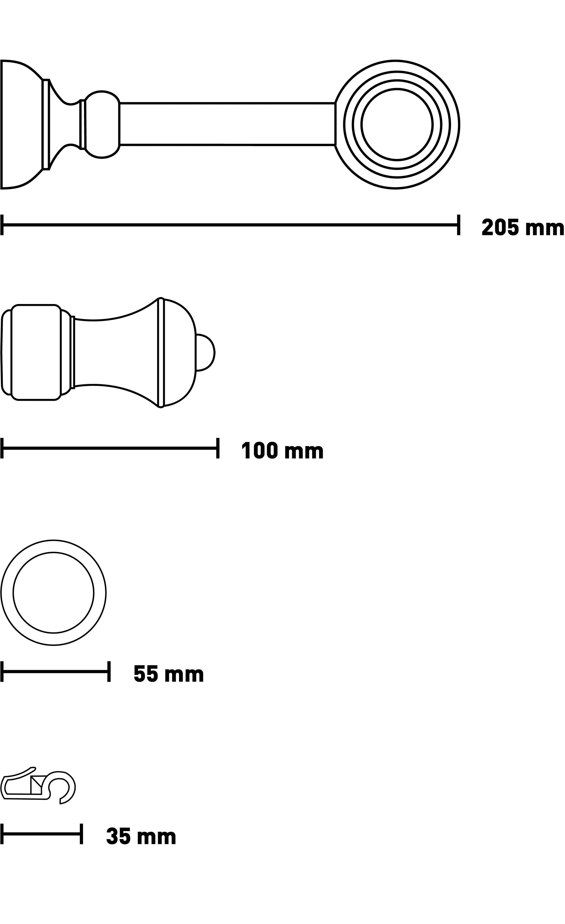 SN DECO GROUP Gardinenstange »Ares«, 1 läufig-läufig, Fixmaß