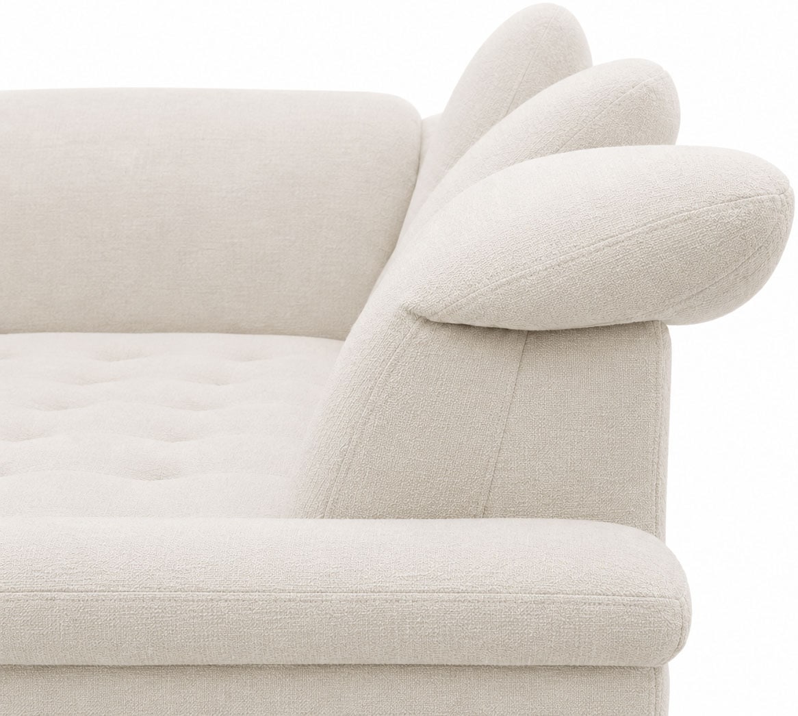 OTTO home Ecksofa »Eggery 279 x 170 cm, auch mit Schlaffunktion & Bettkasten, Holzfüße« Kopfteile verstellbar, L-Form, aus pflegeleichtem Luxus-Microfaser