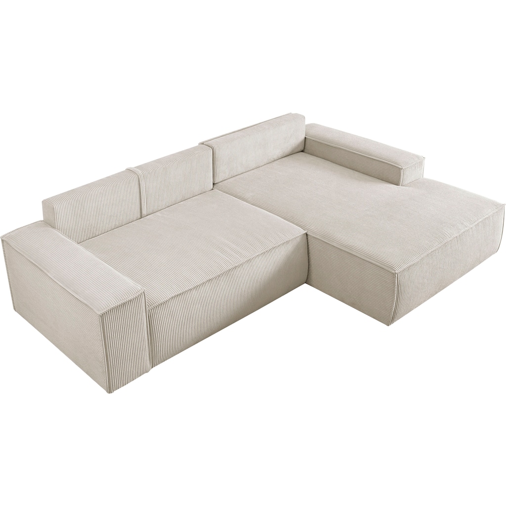 Ecksofa SHERWOOD Schlafsofa, mit Bettkasten, Cord-Bezug