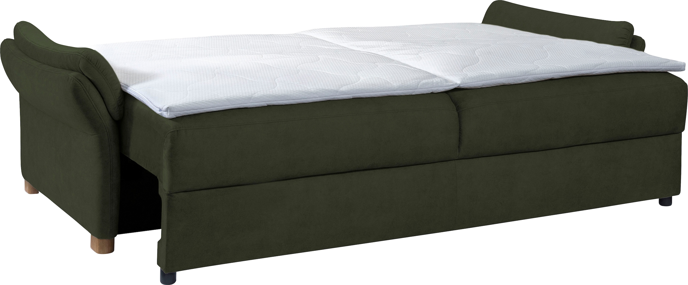 exxpo - sofa fashion 3-Sitzer »Kentt hochwertiger Sitzaufbau für hohen Sitzkomfort, bequeme Armlehnen«, inkl. Boxspring/Federkern-Polsterung, Bettfunktion und Bettkasten