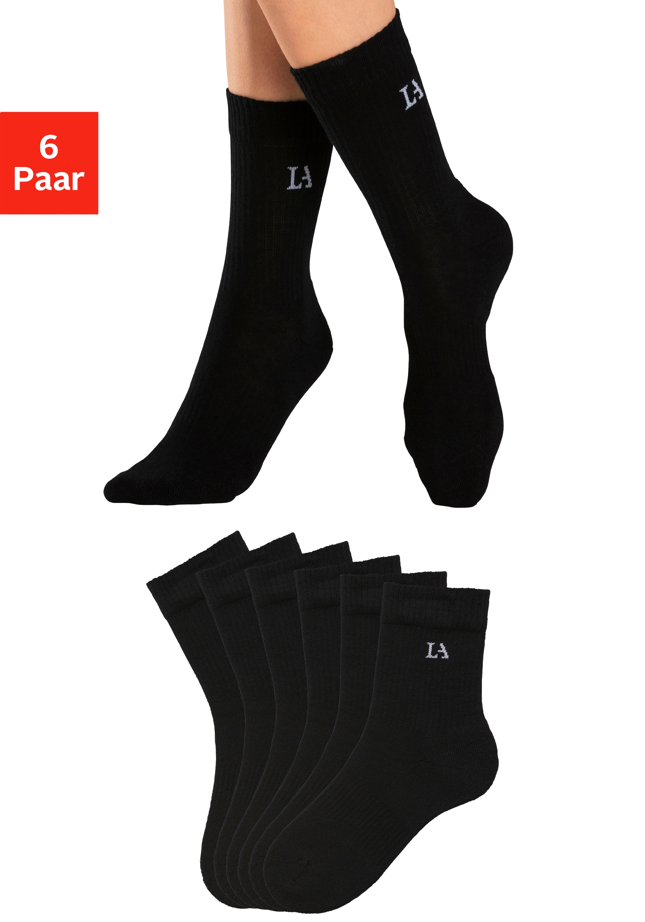 LASCANA ACTIVE Tennissocken, (Packung), mit Frotteé