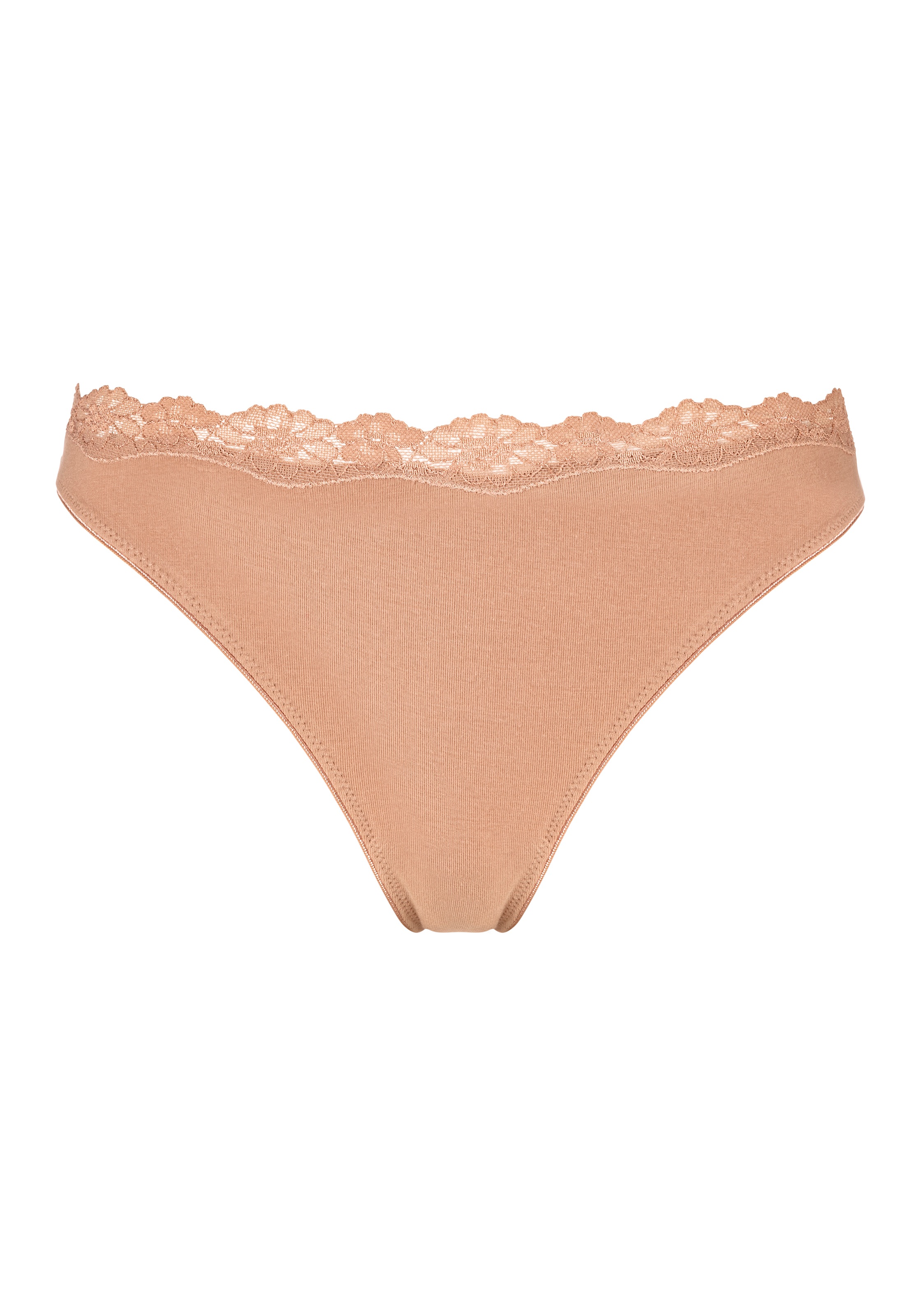 LASCANA String, (3er-Pack), aus elastischer Baumwolle mit zarter Spitze