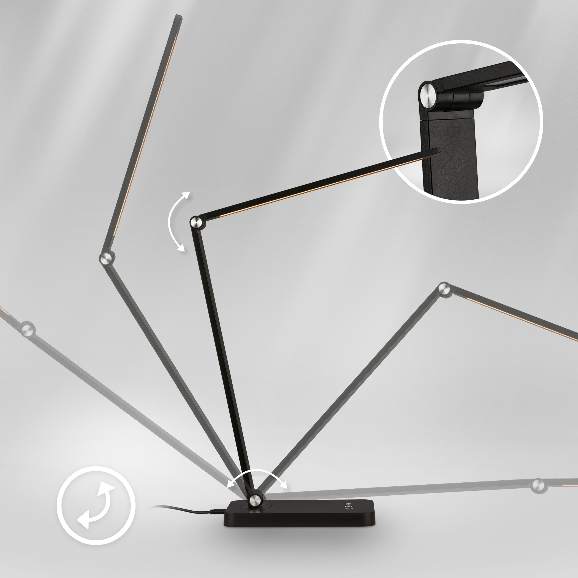 Briloner Leuchten LED Tischleuchte »RICK« LED-Modul 1 Stk. warmweiß - kaltweiß 18x38x31,5 cm, Büro, Kinderzimmer