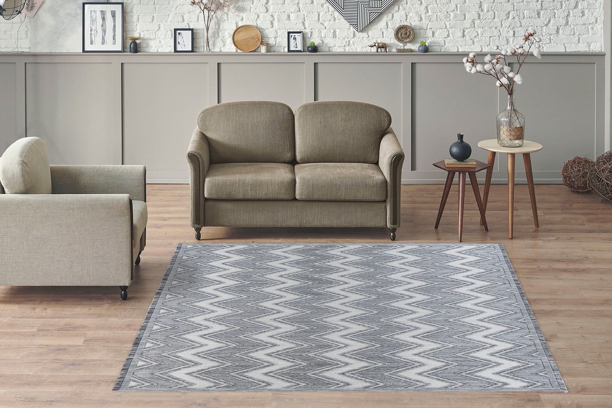 Kayoom Teppich »Sarai 225«, rechteckig, 6 mm Höhe, Flachgewebe
