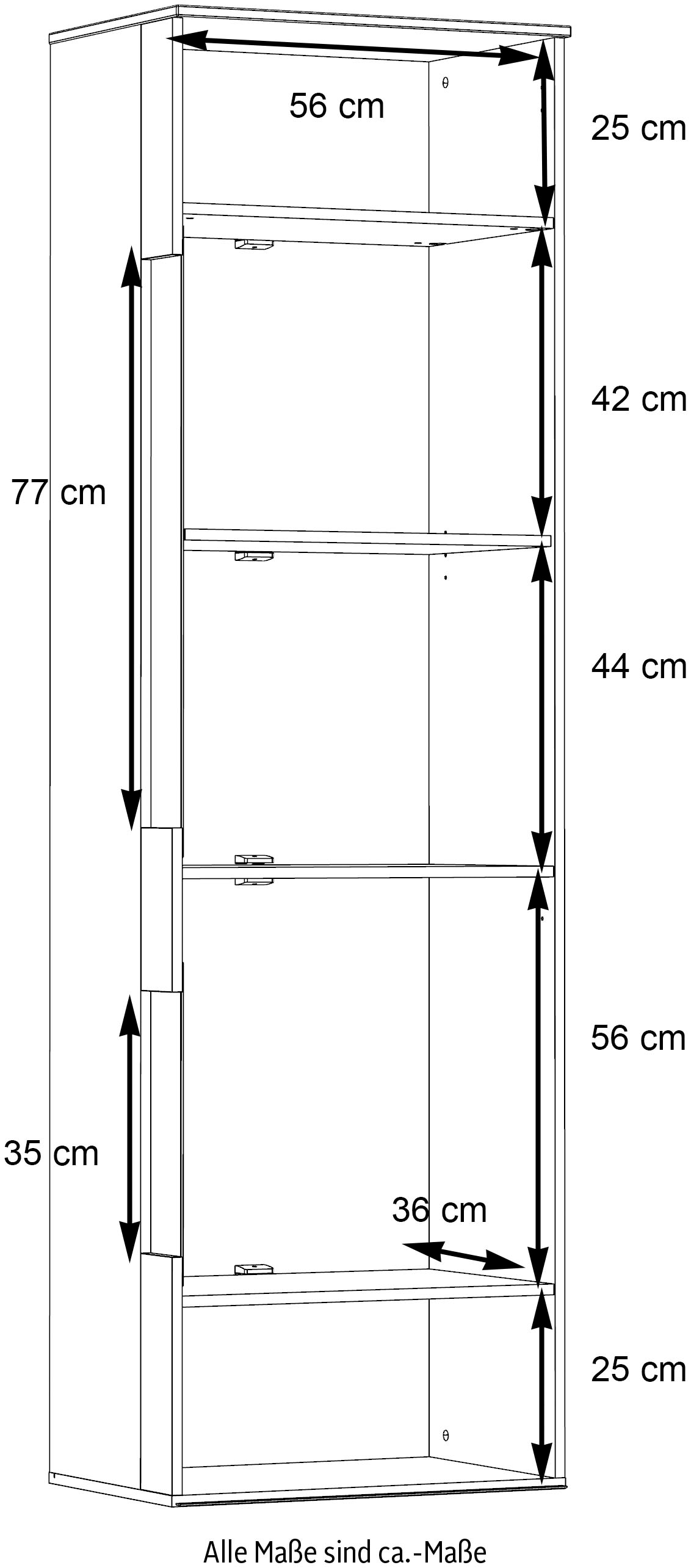 FORTE Vitrine »Como«, Vitrine, Glastüre, LED Beleuchtung, Soft Close Linksanschlag