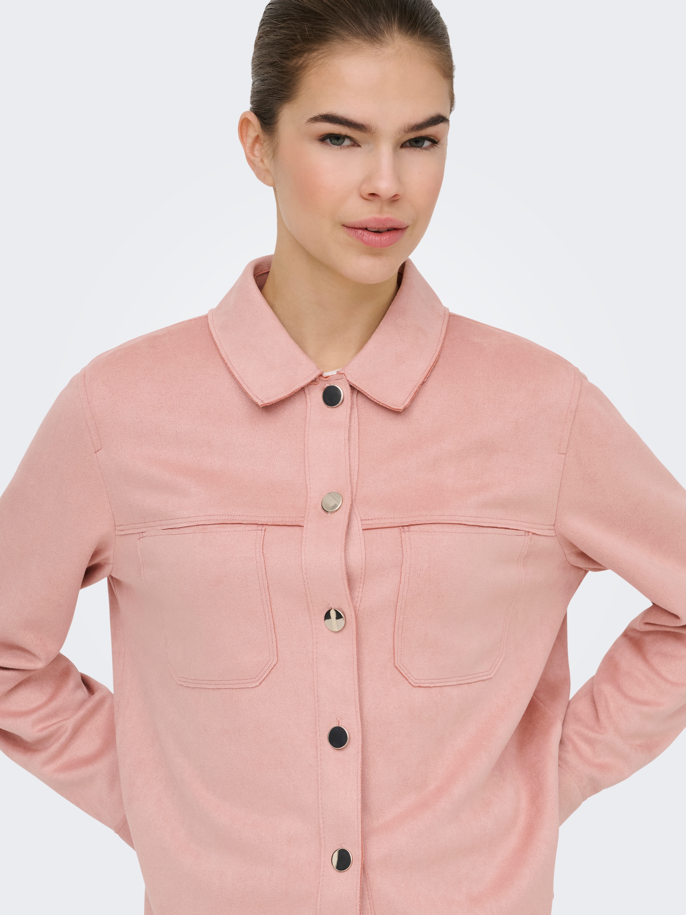 ONLY Hemdbluse »ONLMIRA L/S FAUX SUEDE SHIRT PNT« Materialmix, regular fit