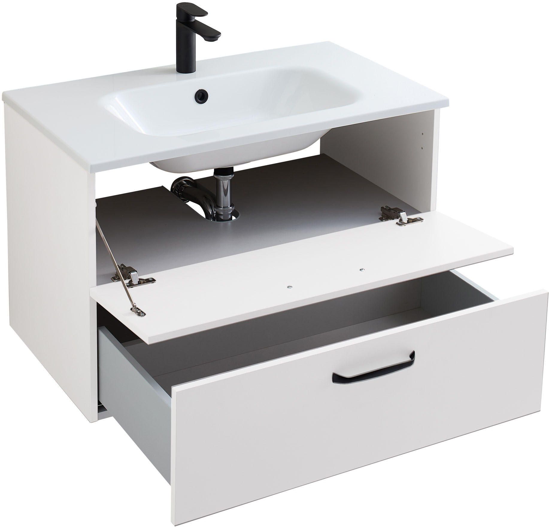 Saphir Badmöbel-Set »Quickset 500, Waschtischunterschrank mit Waschtisch und Spiegelschrank« 3 Stk. tlg.
