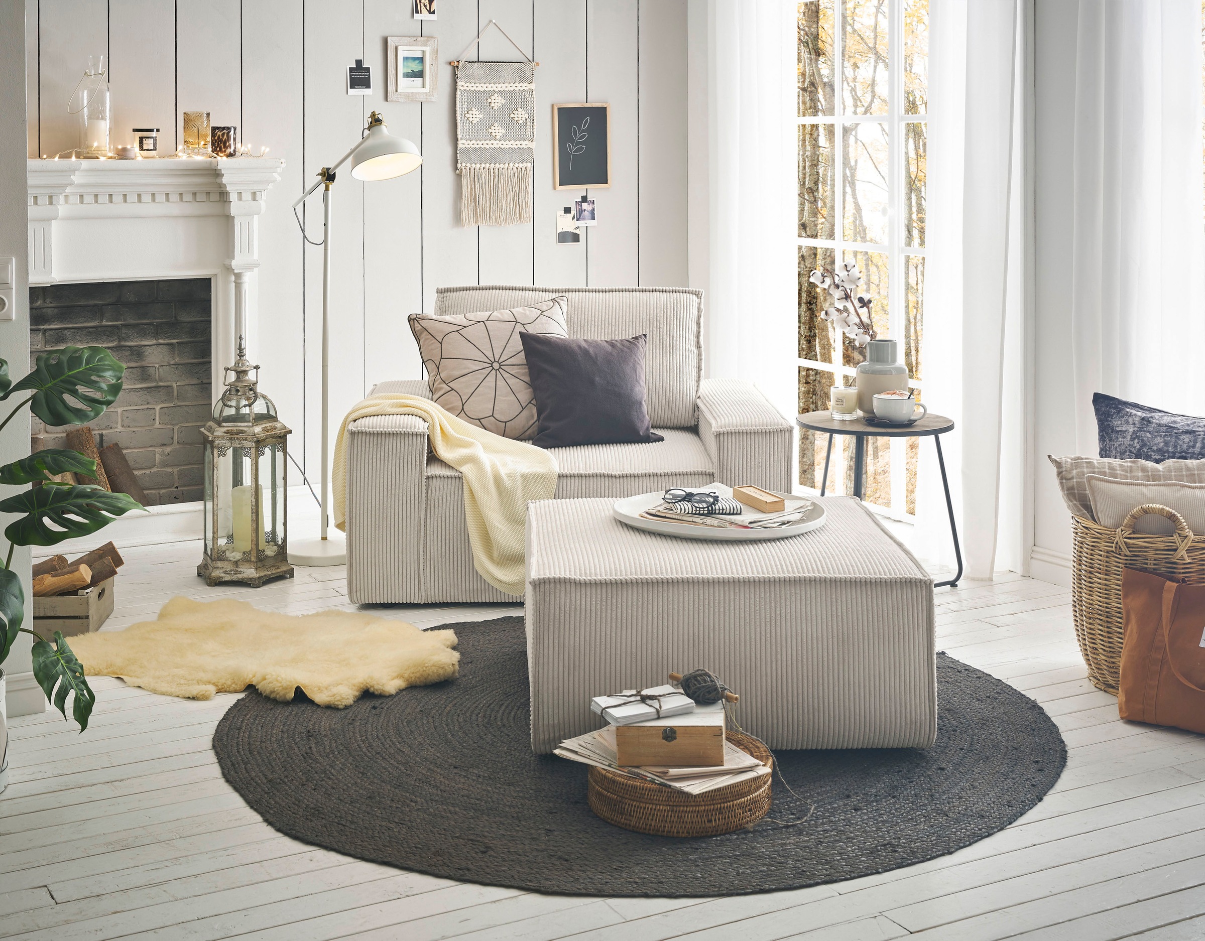 Home affaire Sessel »SHERWOOD«, Loveseat und Hocker im Set, passend zur Polster-Serie SHERWOOD