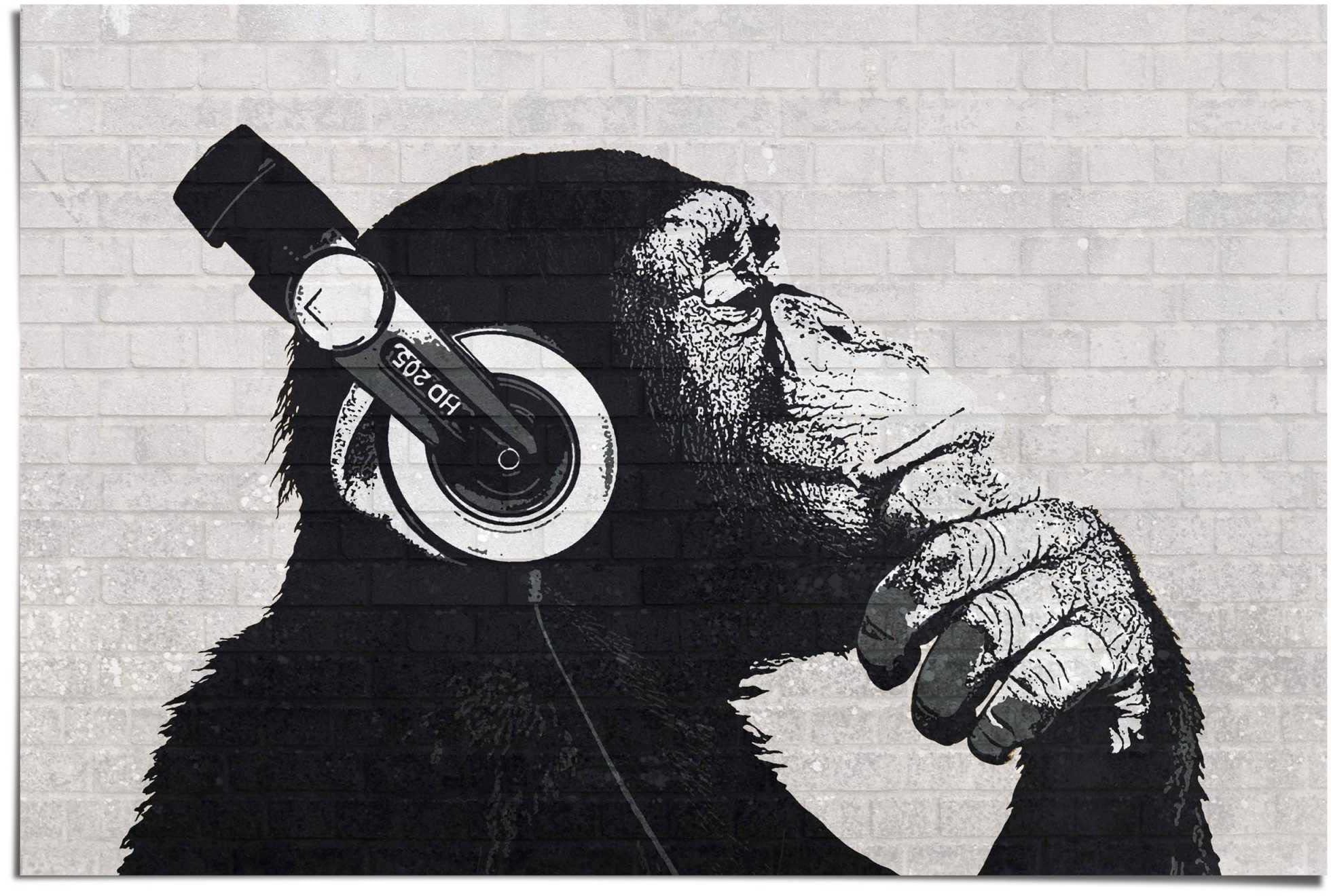 Reinders! Poster »Poster Schimpanse Wand«, Affen, (1 St.) auf Rechnung  bestellen