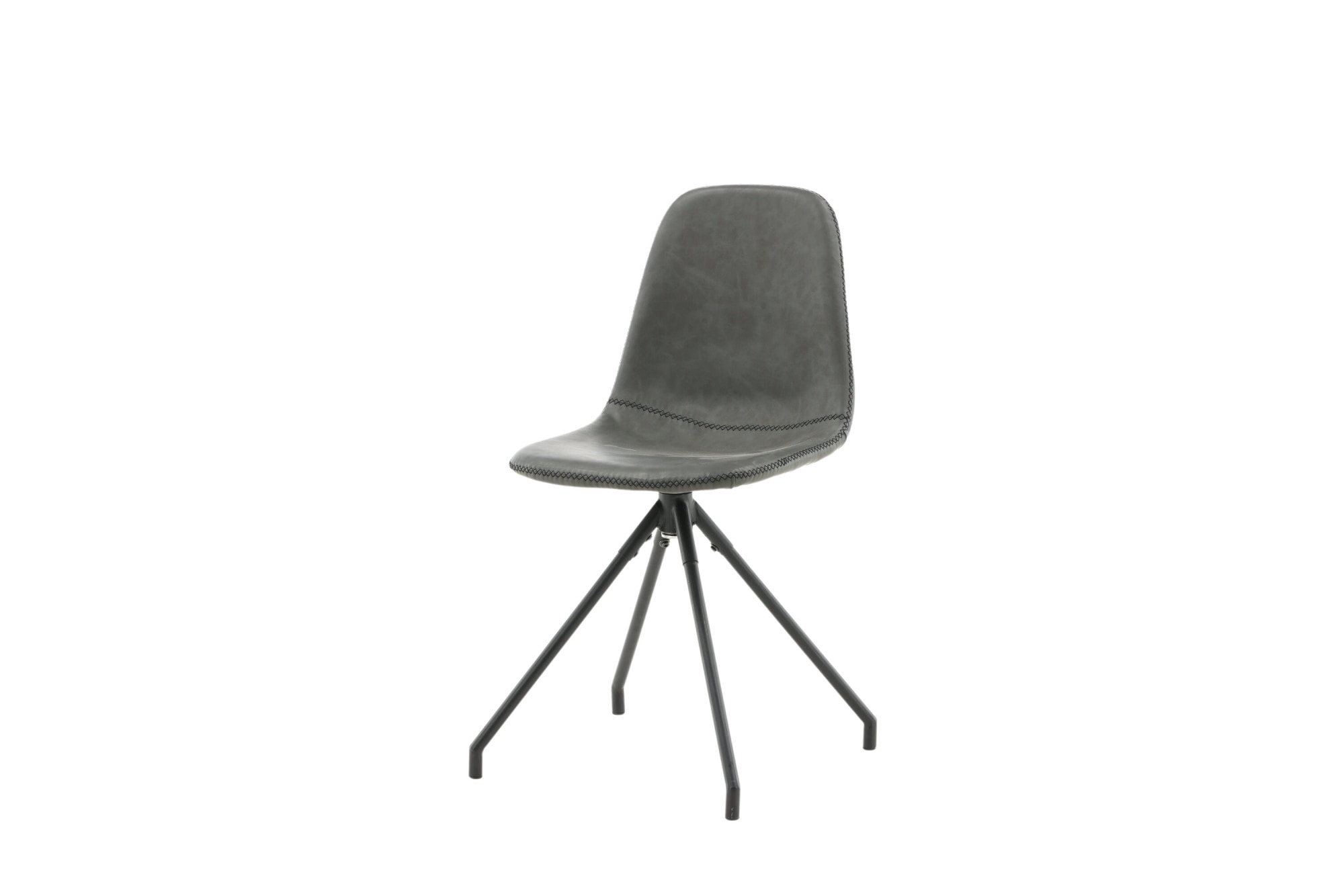Venture Home Esszimmerstuhl »Polar, 2er-Set drehbare Esszimmerstühle in Schwarz-PU, mit Steppung« () 2 Stk.Drehstuhl, Lederlook, Metallbeine, Ziernähte, edel