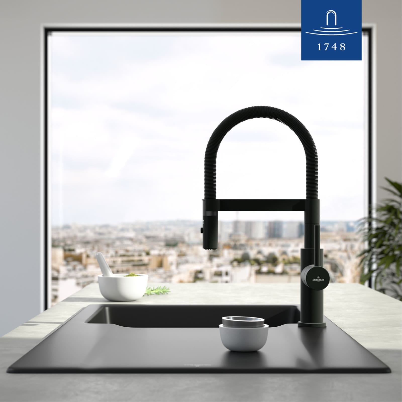 Villeroy & Boch Küchenarmatur »Küchenarmatur Steel Expert Compact 14,3 cm schwarz« 1 Stk. tlg.