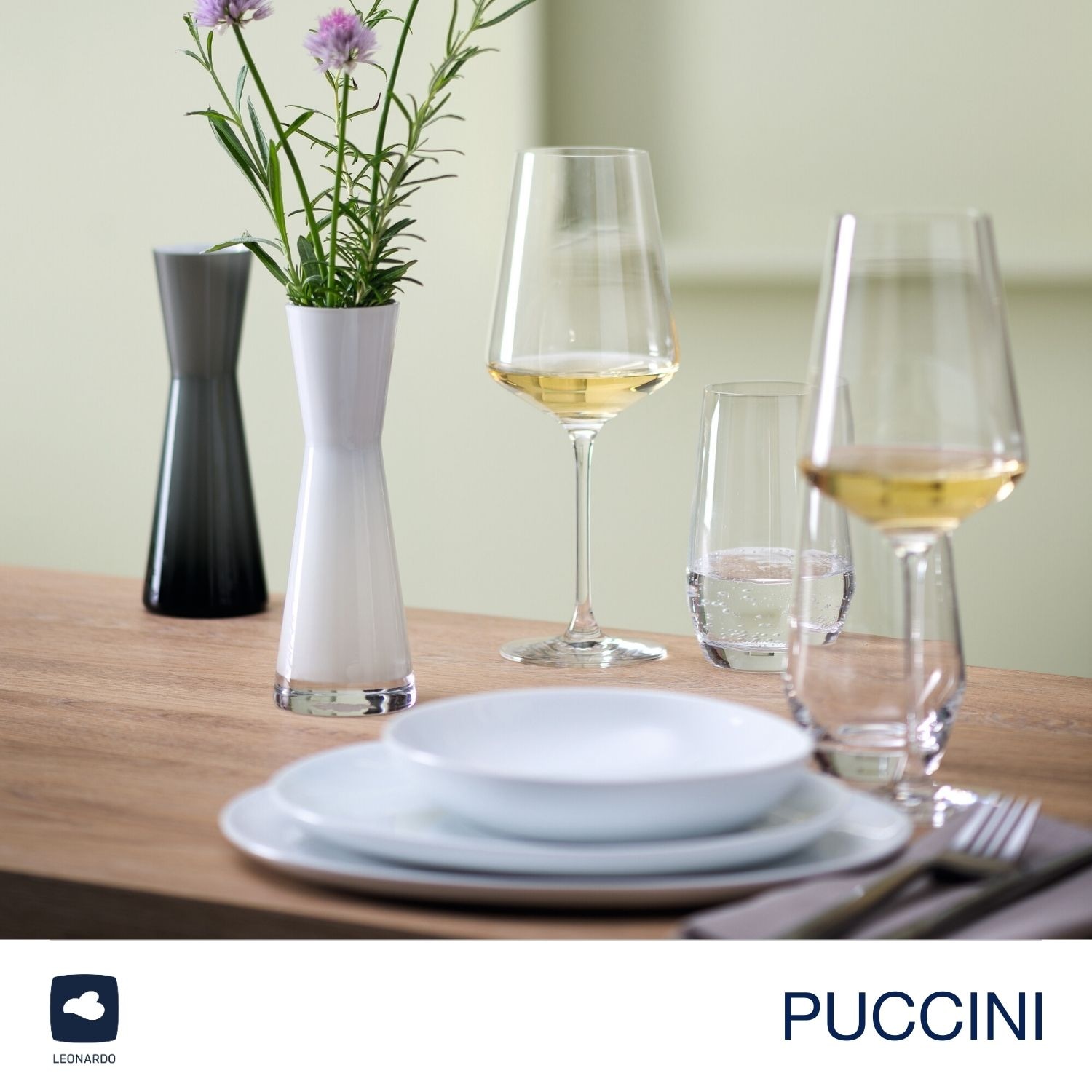 LEONARDO Weißweinglas »Gläser-Set PUCCINI + Poliertuch, 7-teilig« 6 Weisswein Gläser, 560 ml, mit Poliertuch