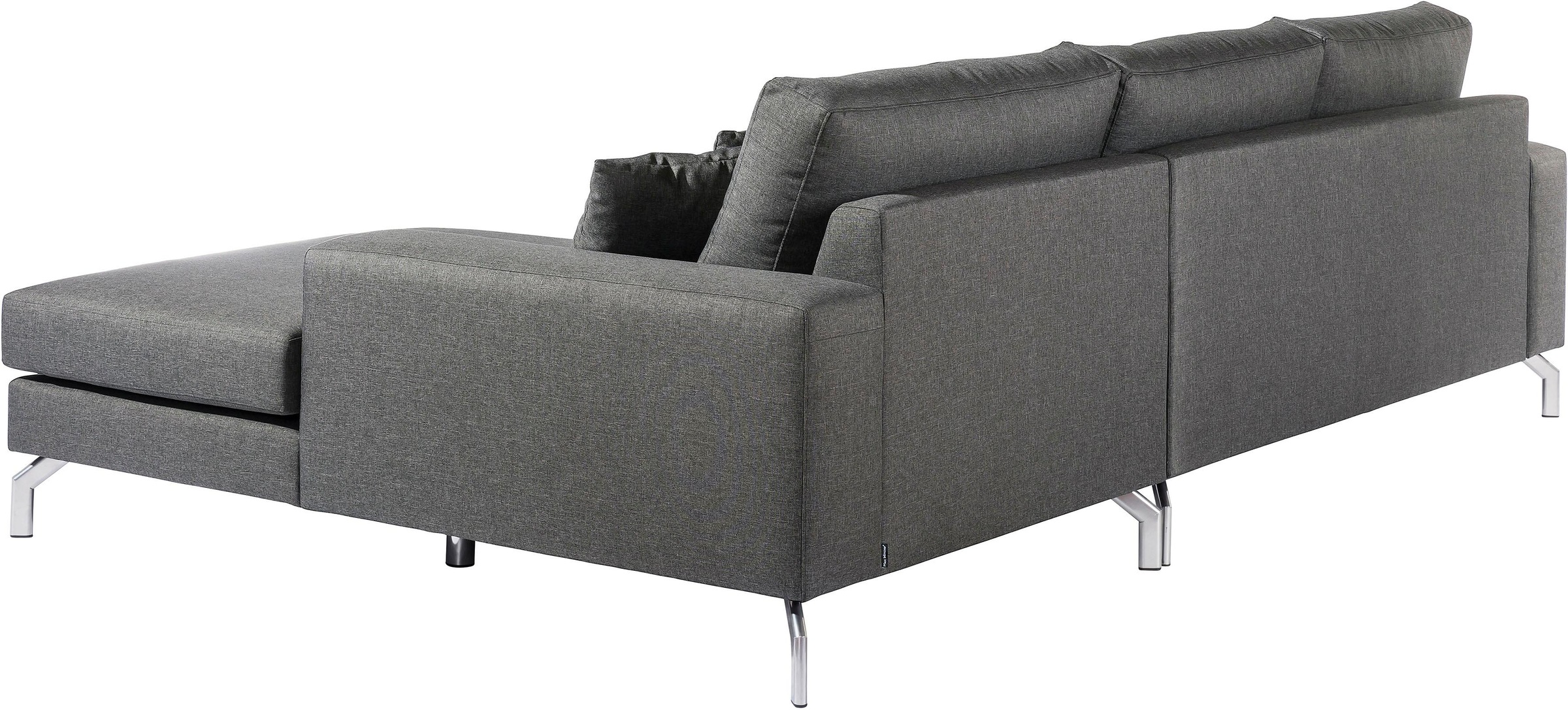 Max Winzer® Ecksofa »Flori guter Sitzkomfort, aktuelles Design, eleganter Chromfuß«, mit Longchair links oder rechts, inklusive Zierkissen