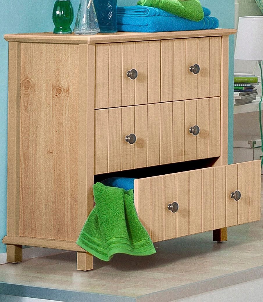 Home affaire Badkommode »Vili«, Badezimmerschrank, Unterschrank, 4 Schubladen, aus Massivholz