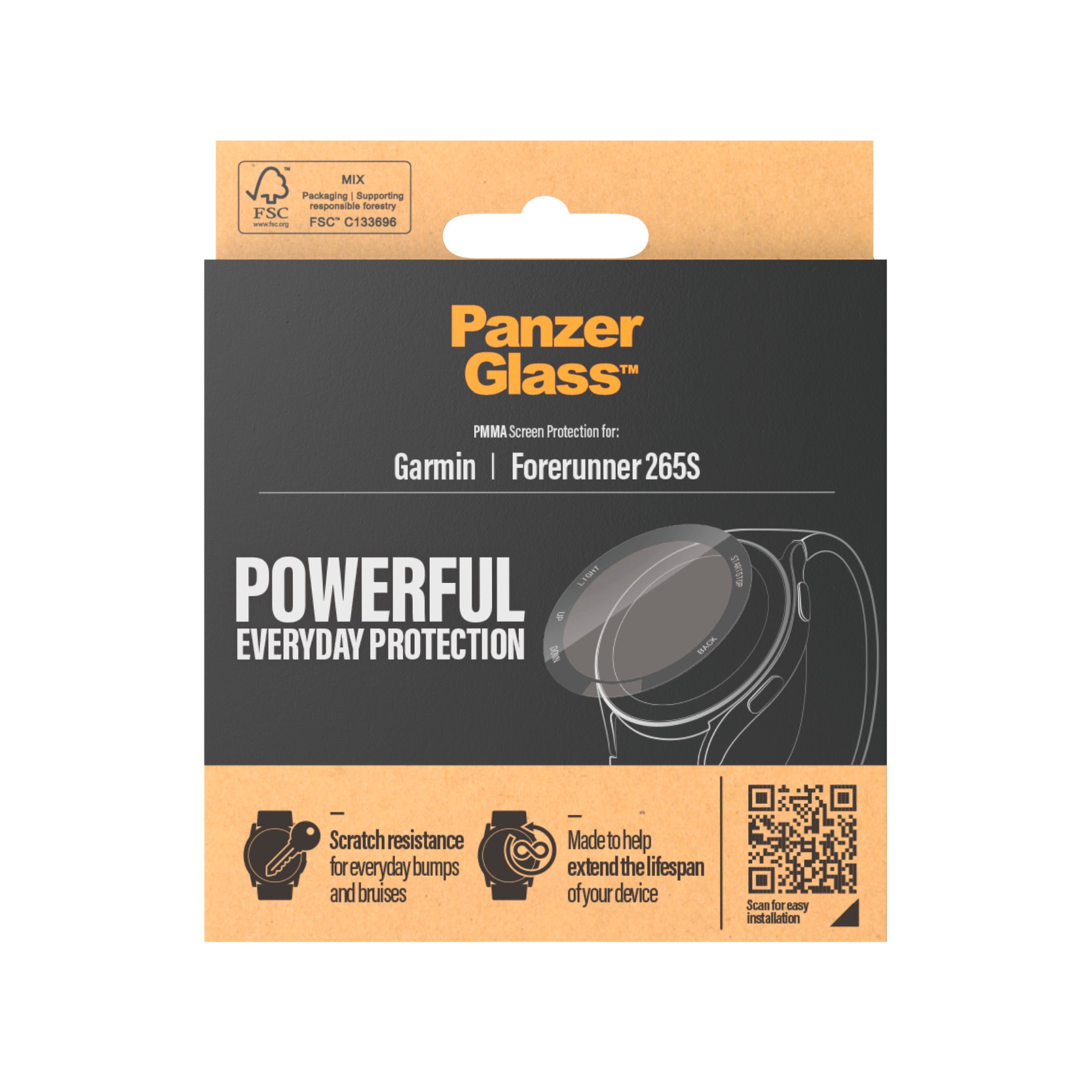 PanzerGlass Displayschutzglas »PMMA Screen Protector«, für Garmin Forerunner 265s, (1 St.), Displayschutzfolie, Schutzfolie, Bildschirmschutz, kratz- & stoßfest