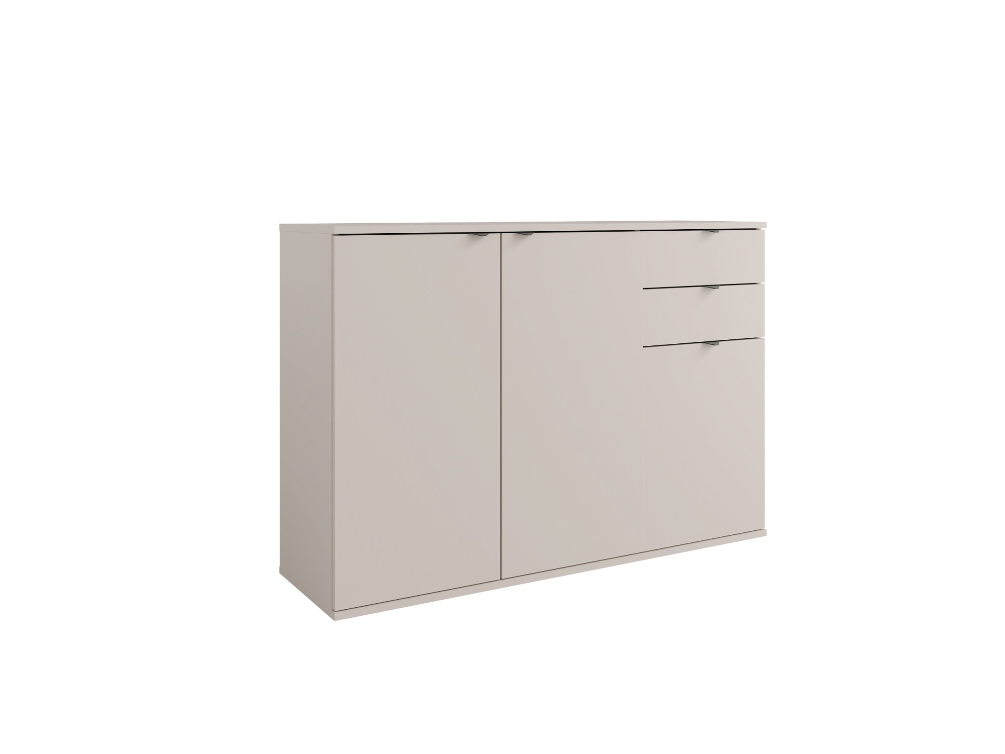 Home affaire Kommode »THALIANA Sideboard mit 3 Türen und 2 Schubladen, Breite 120 cm« Schrank in 3 Farben erhältlich, schwarze Metallgriffe, viel Stauraum