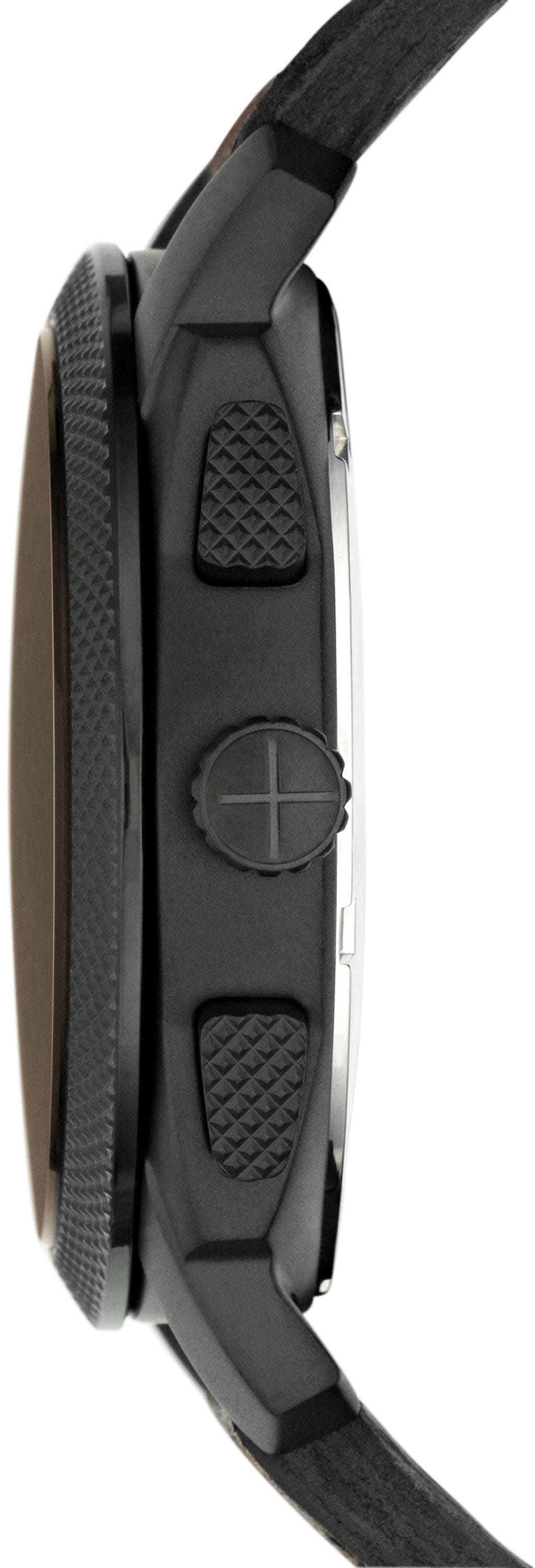 Fossil Chronograph »MACHINE« Quarzuhr, Armbanduhr, Herrenuhr, Stoppfunktion, Lederarmband