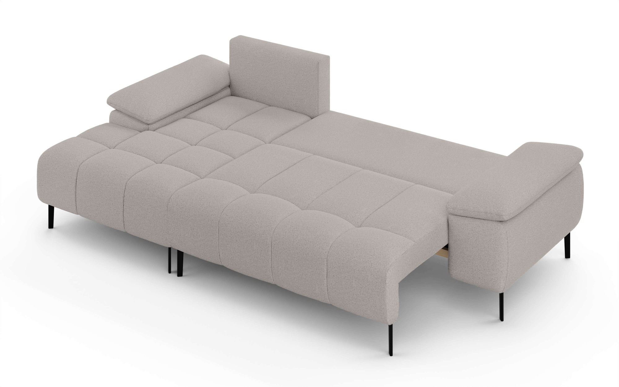 INOSIGN Ecksofa »DROMARA Schlafsofa mit Bettkasten, Maße: B/T/H 277/141/91 cm«, L-Form mit Recamiere rechts/links bestellbar, Wellenunterfederung