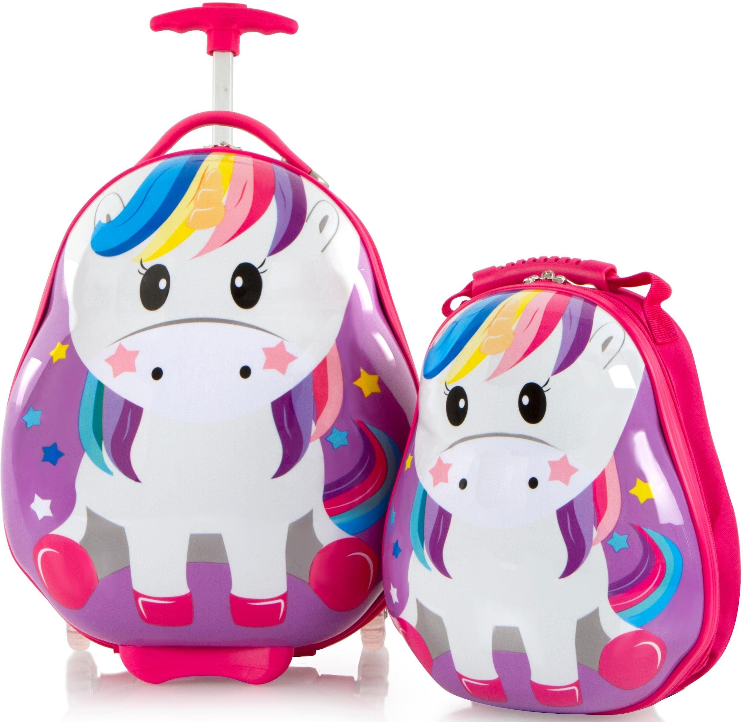 Kinderkoffer »Travel Tots, 46 cm, Einhorn«, (Set, 2 St.), 2 Rollen, Kindertrolley...