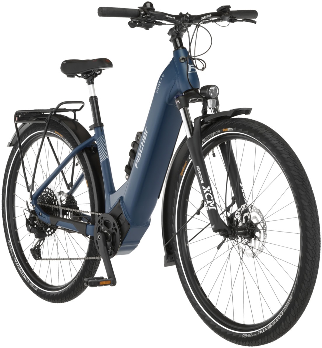 FISCHER Fahrrad E-Bike »VIATOR 8.0i Damen 43«, 12 Gang, SRAM, Eagle SX, Mittelmotor 250 W, (mit Faltschloss), Pedelec, Elektrofahrrad für Damen u. Herren