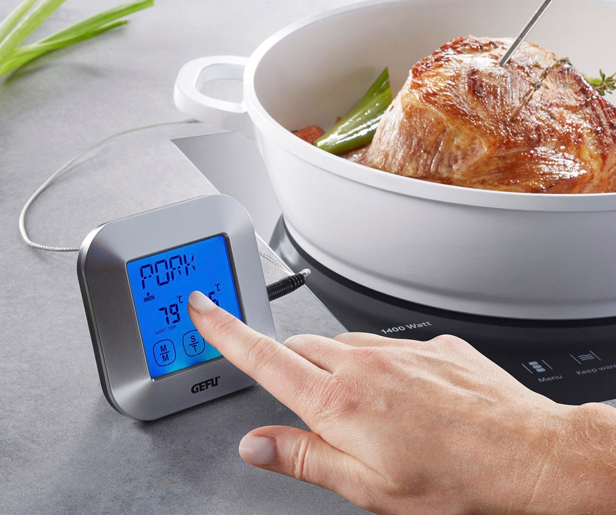 GEFU Bratenthermometer »PUNTO«, (2 tlg.), digital, für Grill, Backofen und Herd