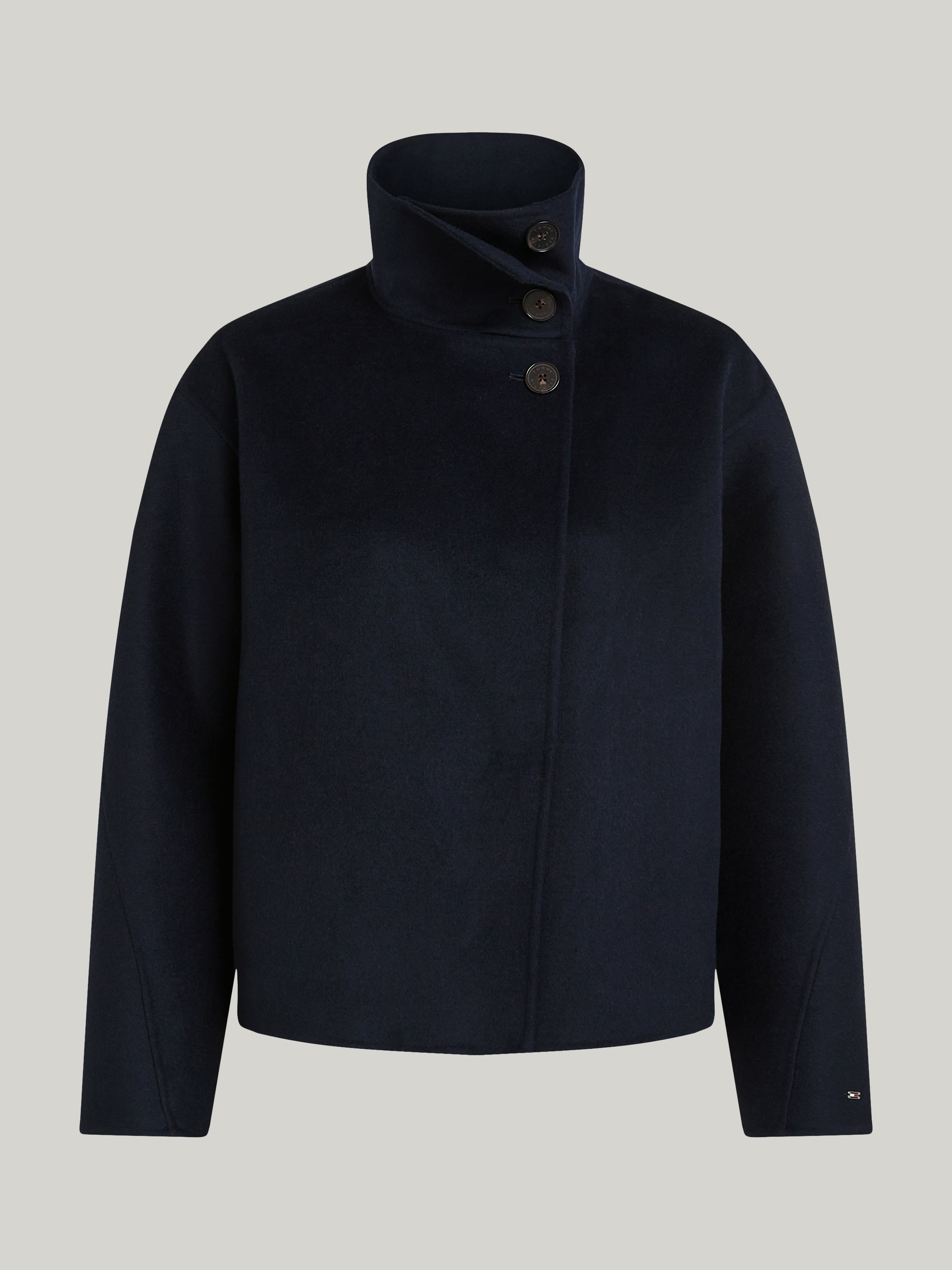 Tommy Hilfiger Outdoorjacke »DF WOOL BLEND FUNNEL JACKET«, mit hochschließendem Kragen