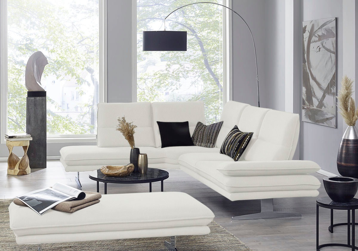 W.SCHILLIG Ecksofa »broadway, Designsofa, toller Sitzkomfort, zeitlos, elegant, L-Form«, Sitztiefenverstellung, Kopfteil- & Seitenteilverstellung, Breite 284cm