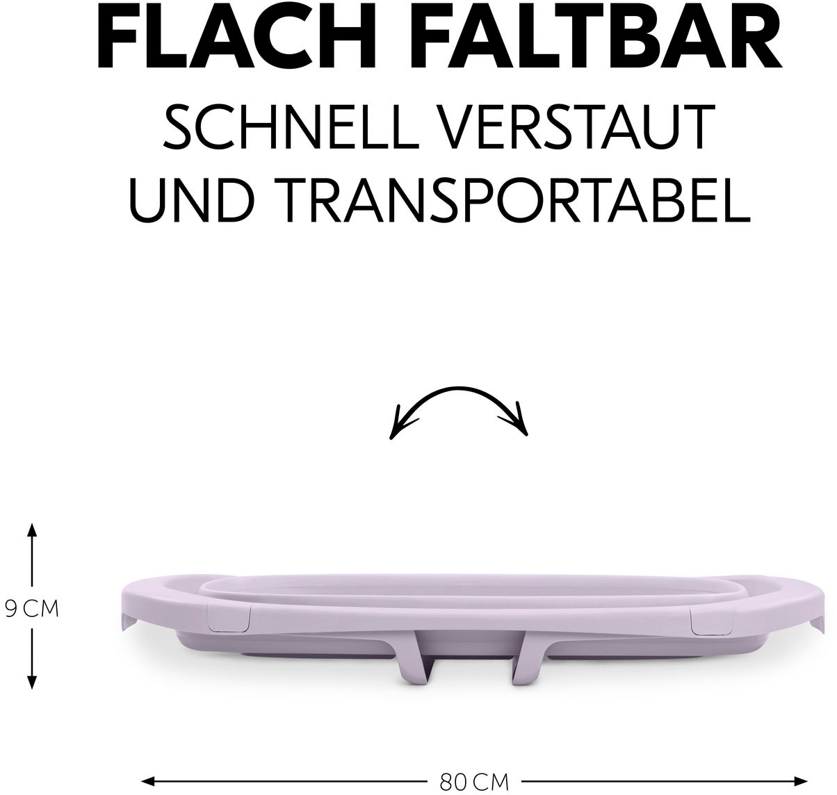 Hauck Babybadewanne »Wash N Fold M, Lavender«, Faltbadewanne mit Wassertemperaturmessung am Ablaufstopfen