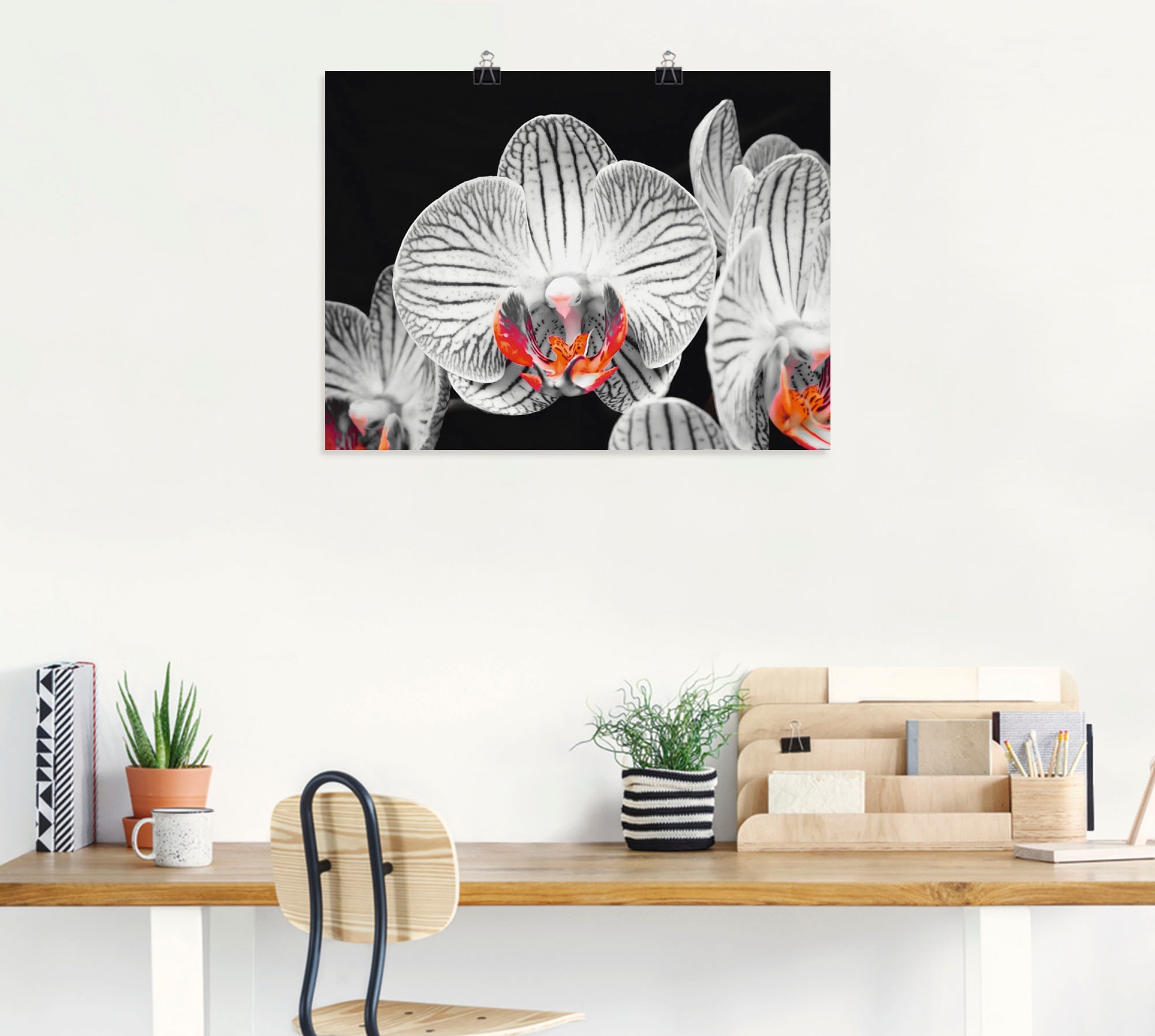 Artland Poster »Orchidee abstrakte Collage IV«, Blumen, (1 St.), als Leinwandbild, Wandaufkleber oder Poster in versch. Größen