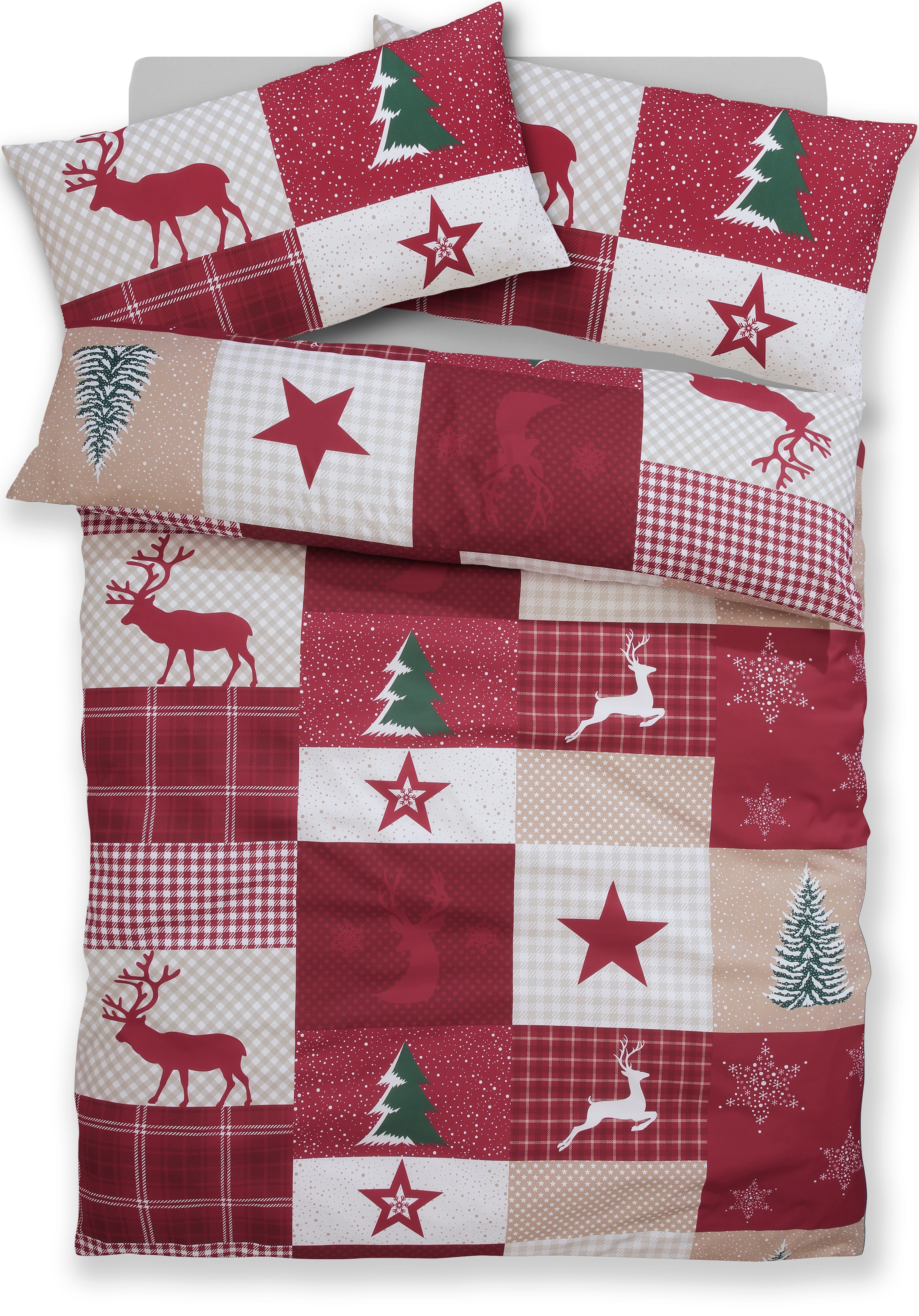 Home affaire Bettwäsche »Nicholas« 2 tlg. Weihnachtsbettwäsche, Winter, in 3 Qualitäten verfügbar