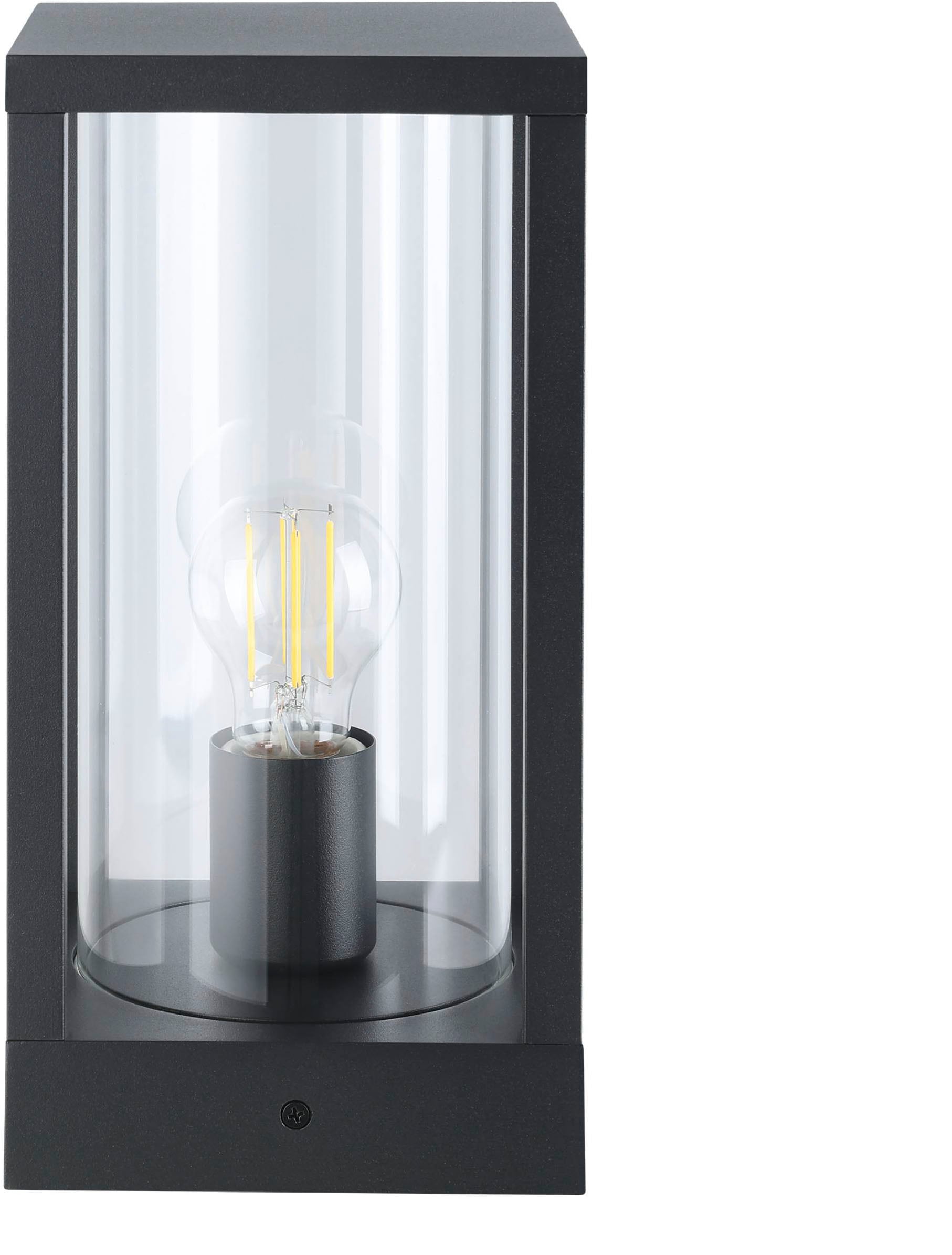 EGLO Sockelleuchte »Cascinetta Sockellampe, Vintage, Retro, Außenlampe, E27, IP44, Lampe« E27 1 Stk. Stehleuchte - L15 x B15 x H30,5 cm - schwarz - 1X40W exkl.