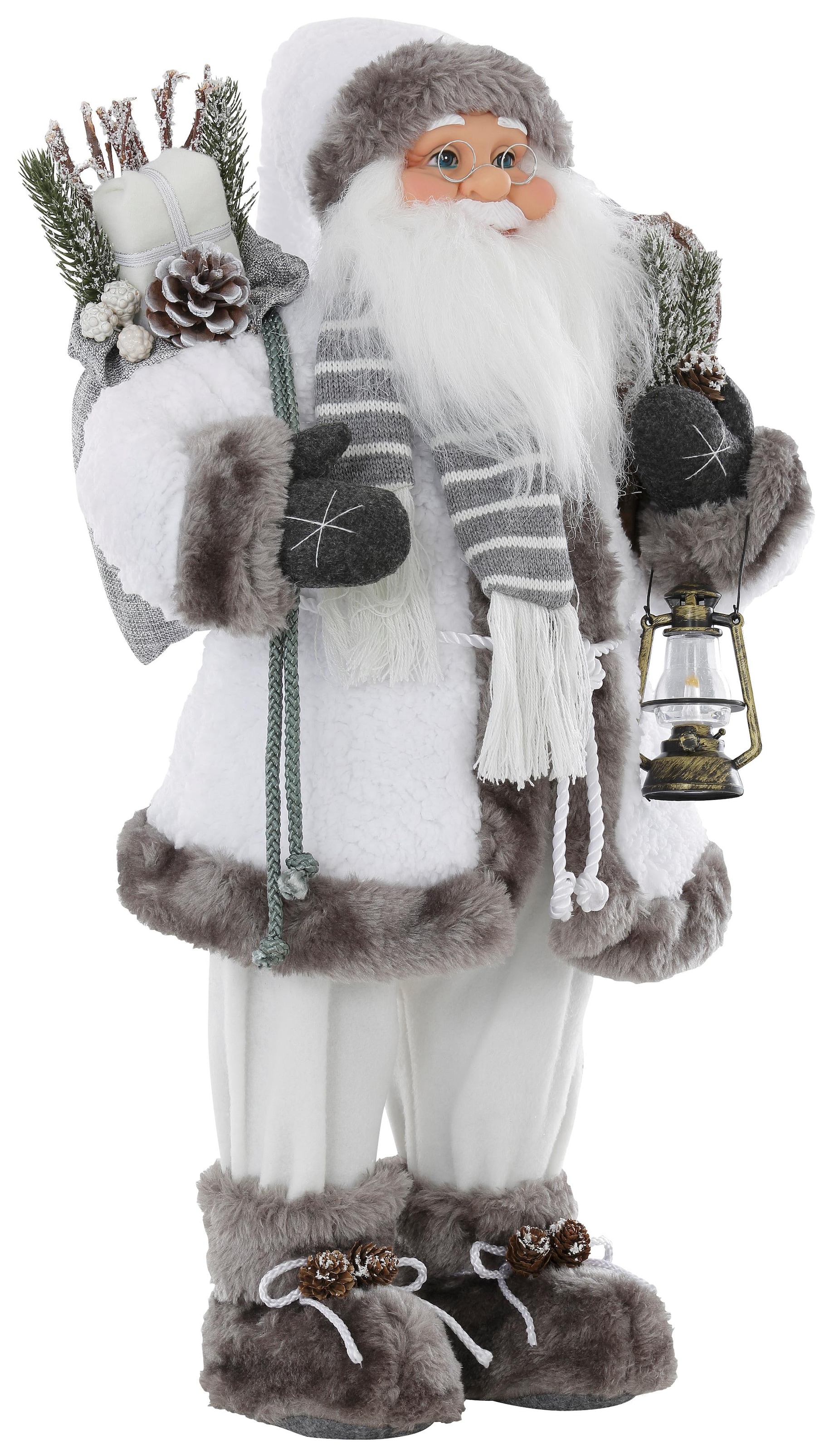 HOSSNER - Rechnung Weihnachtsmann Weihnachtsdeko Laterne«, auf Mantel HOMECOLLECTION mit weißem und bestellen »Santa
