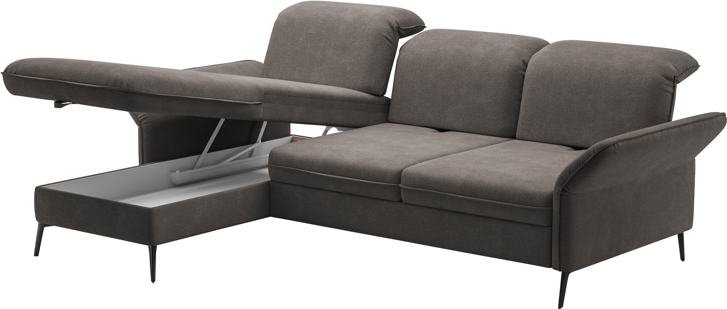 sit&more Ecksofa »Emely, inkl. Sitztiefenverstellung«, wahlweise mit Bettfunktion,Bettkasten,Kopf- & Armteilverstellung