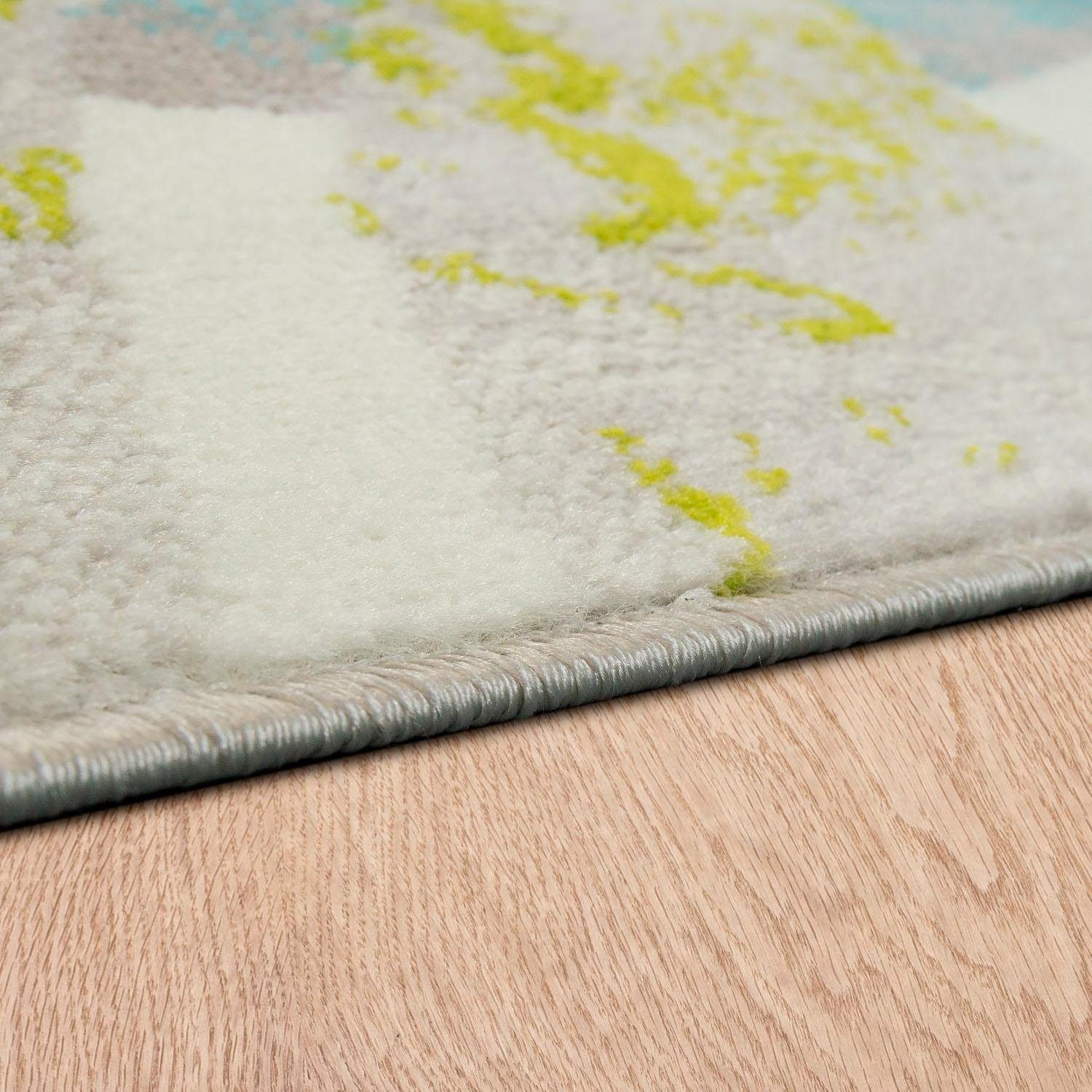 Paco Home Teppich »Metro 162«, rechteckig, 12 mm Höhe, Kurzflor, Motiv Blätter, ideal im Wohnzimmer & Schlafzimmer