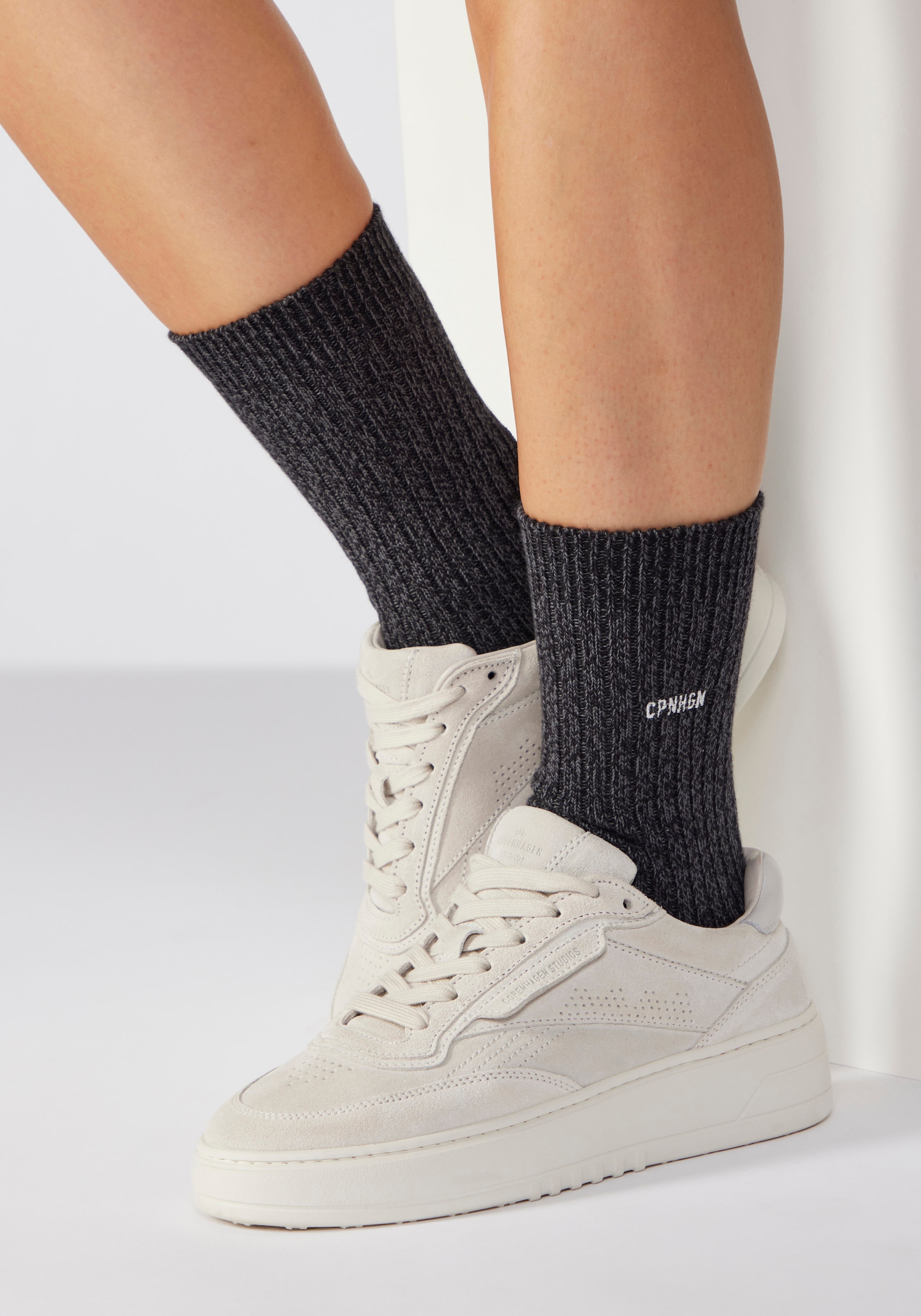 Copenhagen Studios Basicsocken 1 Paar tlg. gerippt mit Logo Stickerei