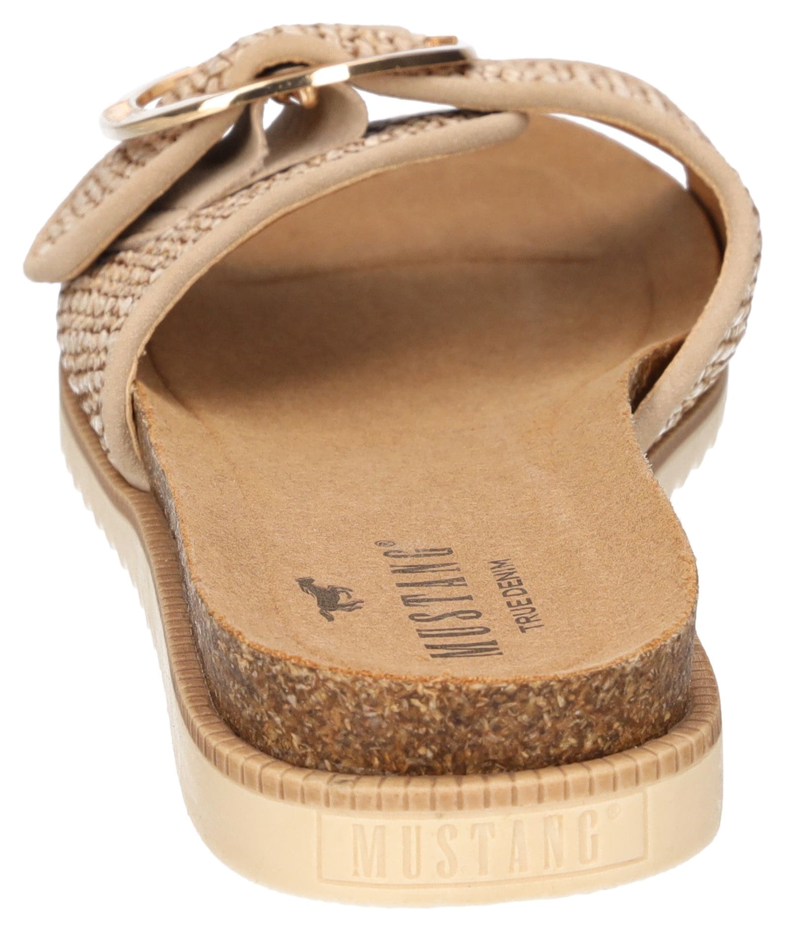 Mustang Shoes Pantolette, Flats, Sommerschuh, Sandale in Flechtoptik