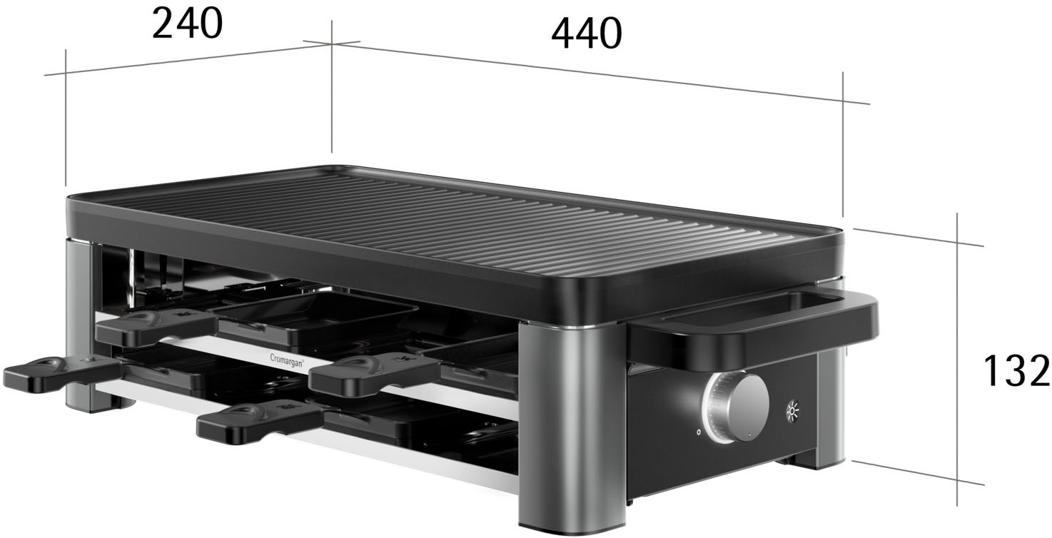 WMF Raclette »Master«, 8 St. Raclettepfännchen, 1500 W, indirekte LED-Beleuchtung, Keramikbeschichtung, 8 Pfännchen, 1500 W