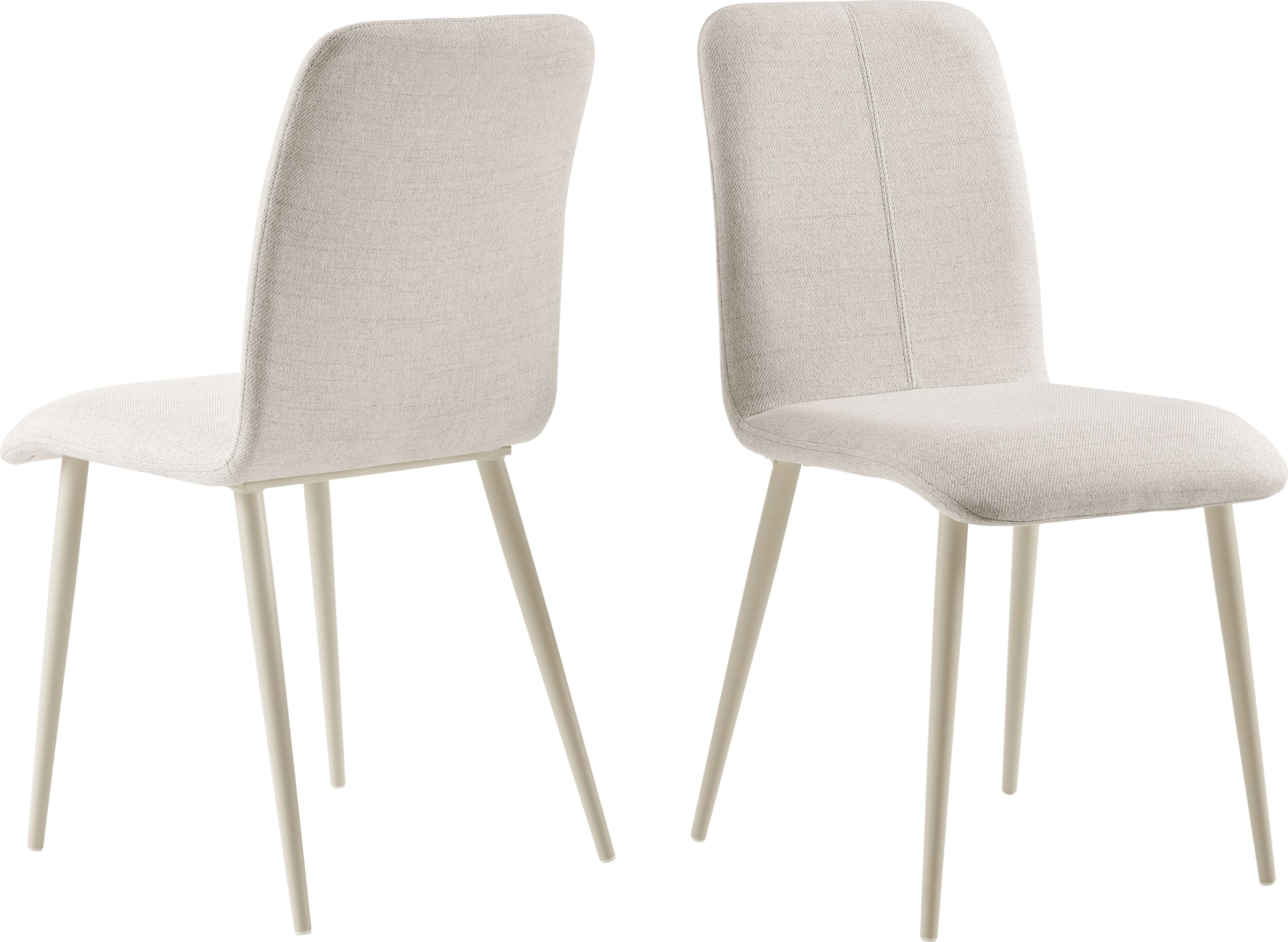 OTTO home Essgruppe »Kryce« Set, 120 cm Esstisch + 2 Stühle + Bank, 4 Stk. tlg. Strukturstoff, robustem Metallgestell, Tischplatte aus Sinterstein