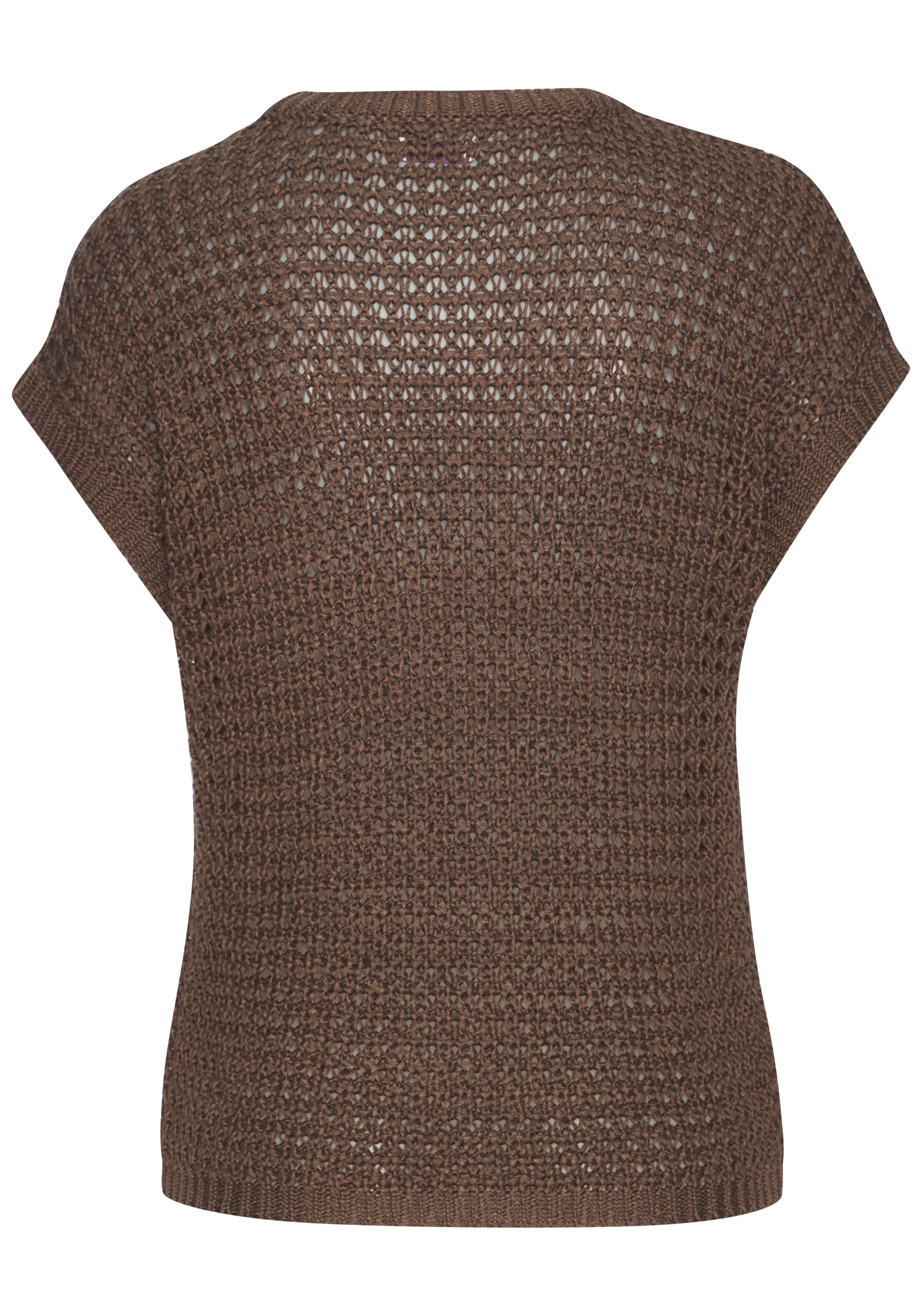 s.Oliver Kurzarmpullover mit weitem Rundhalsausschnitt und sommerlich, elegantem Strick