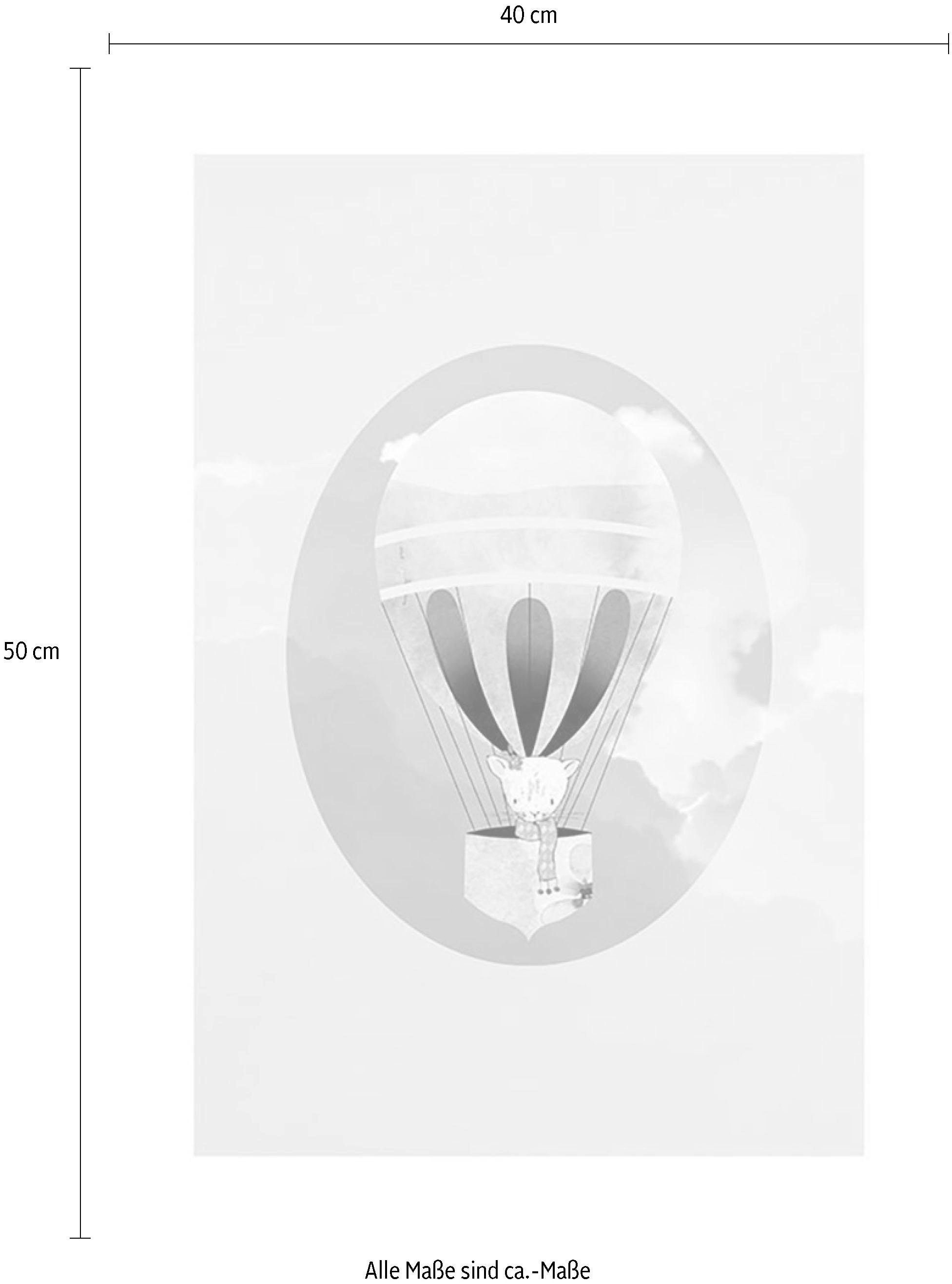Komar Bild »Happy Balloon Green«, Figuren, (1 St.), Wandbild zur Dekoration - ohne Rahmen