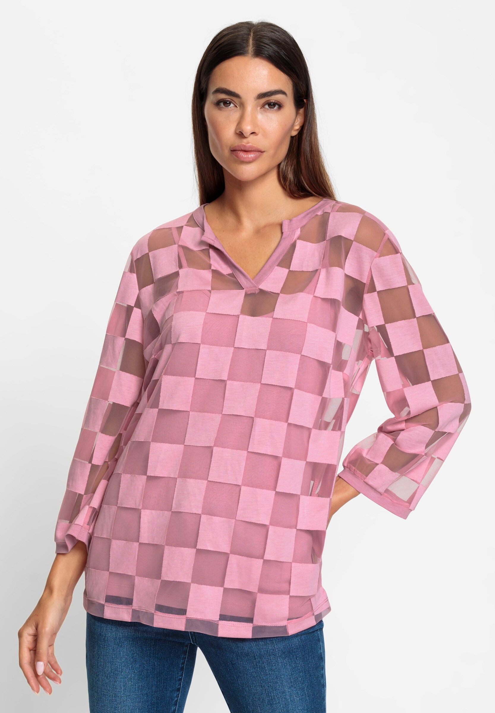 heine T-Shirt »Bluse 3/4-Arm-Shirt mit Ausbrenner-Optik«