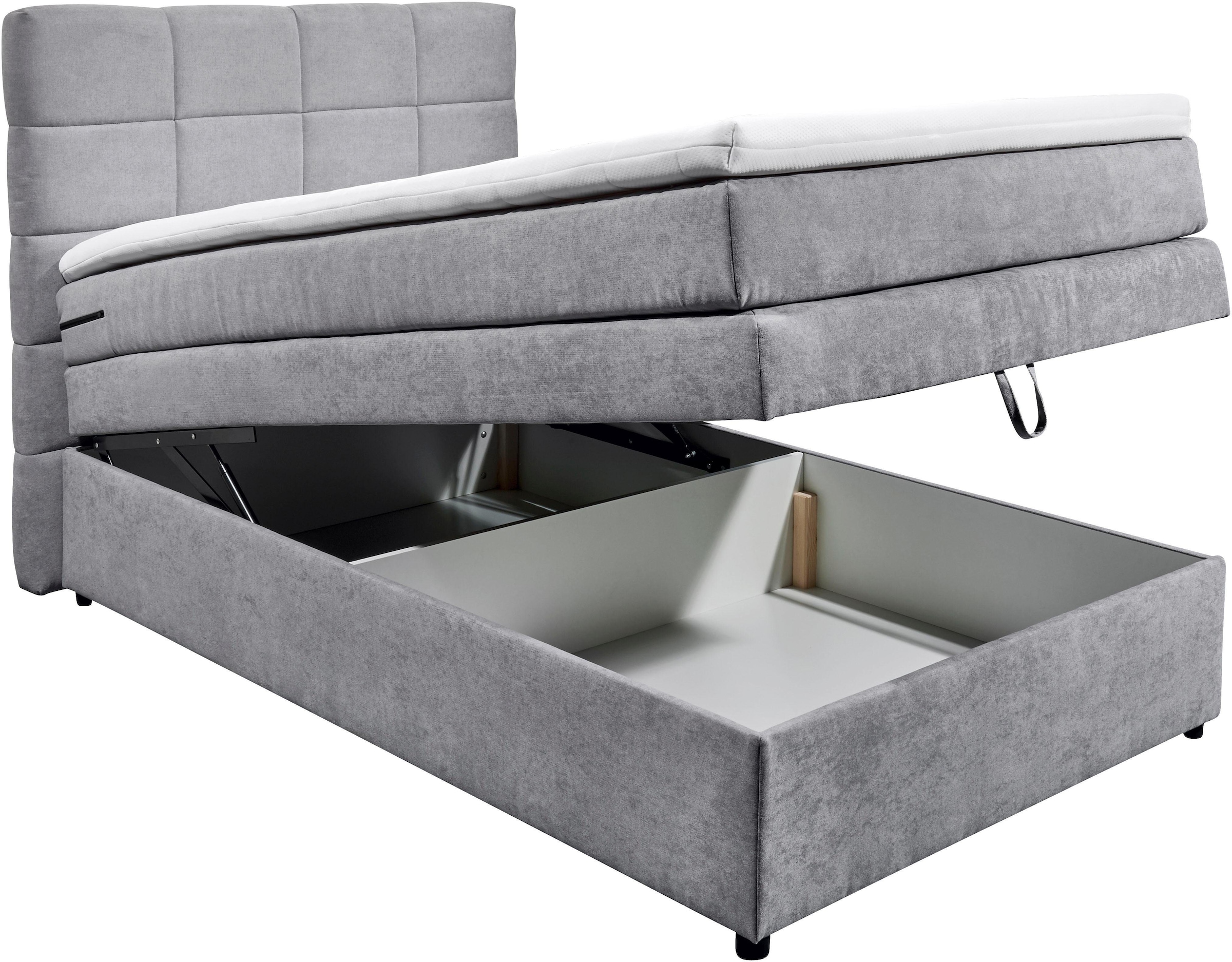 ED EXCITING DESIGN Boxspringbett »Tacoma«, inkl. Bettkasten und Topper