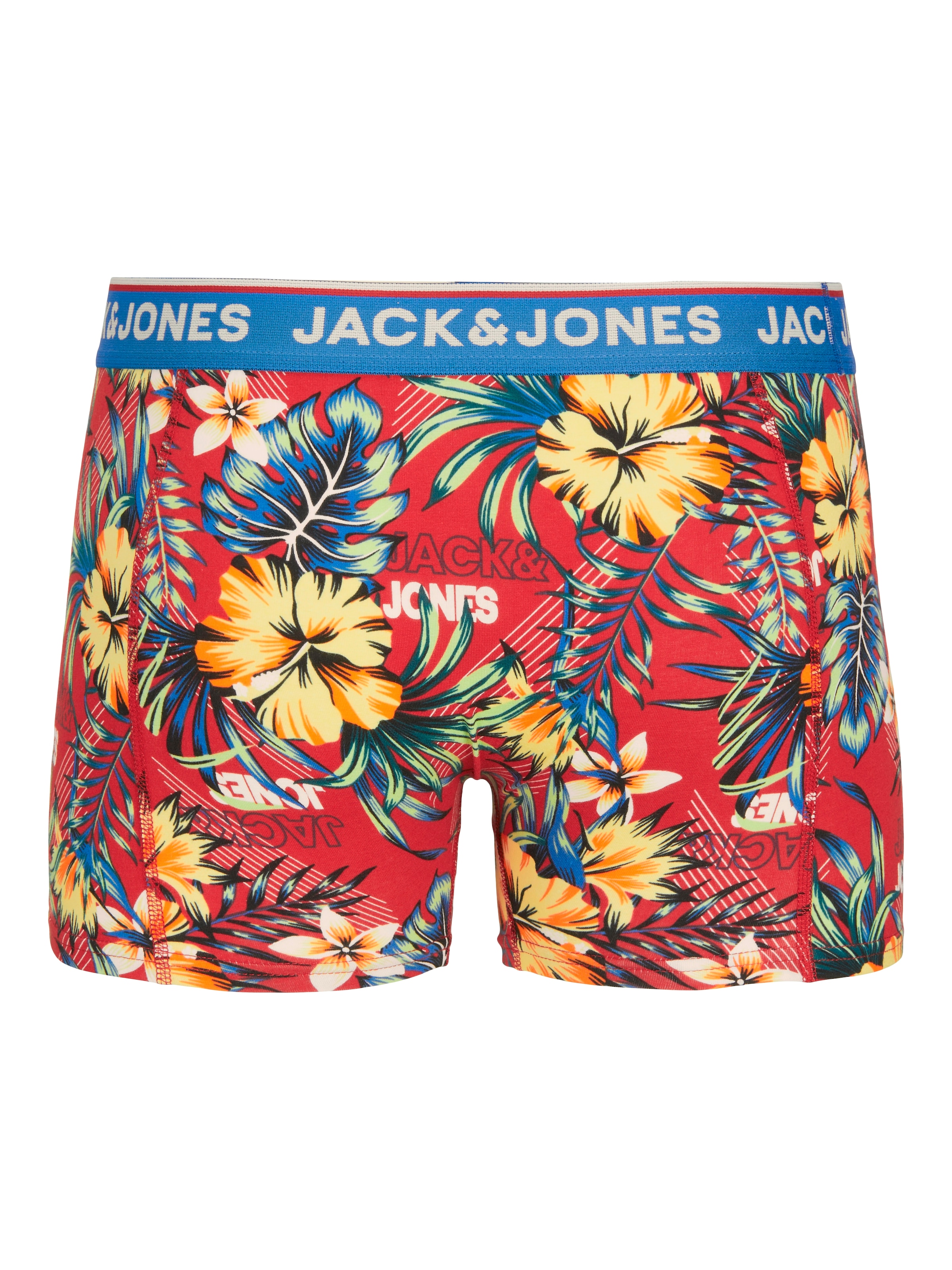 Jack & Jones Boxershorts »JACAZORES im 3er-Pack mit elastischem Bund und bequemem Stoff« Packung, 3 Stk. bedruckt, casual Stil, regular fit, Rundhals, Single Jersey