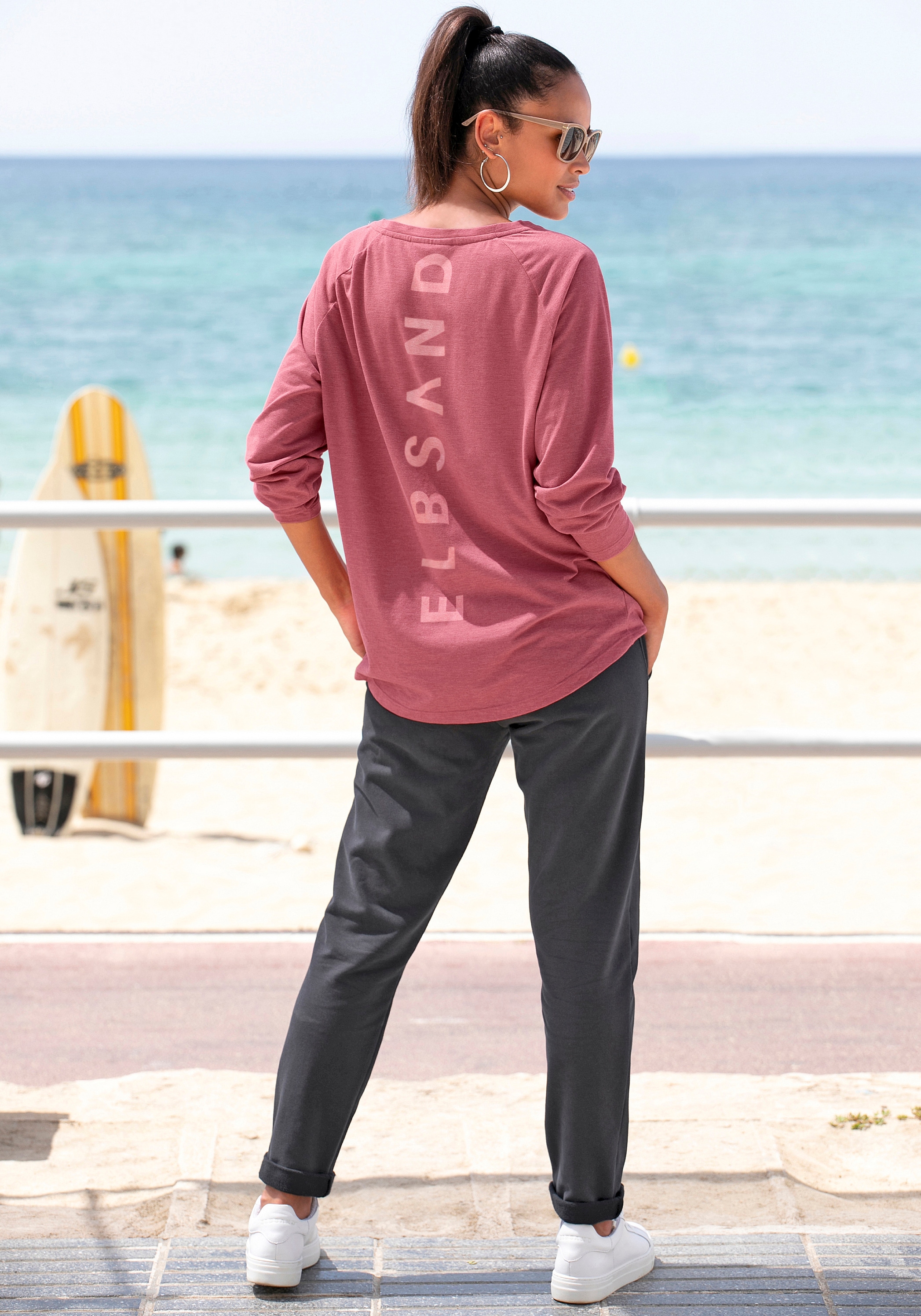 Elbsand Longsleeve hinten, bei Logodruck ♕ »Tira«, sportlich-casual mit Langarmshirt