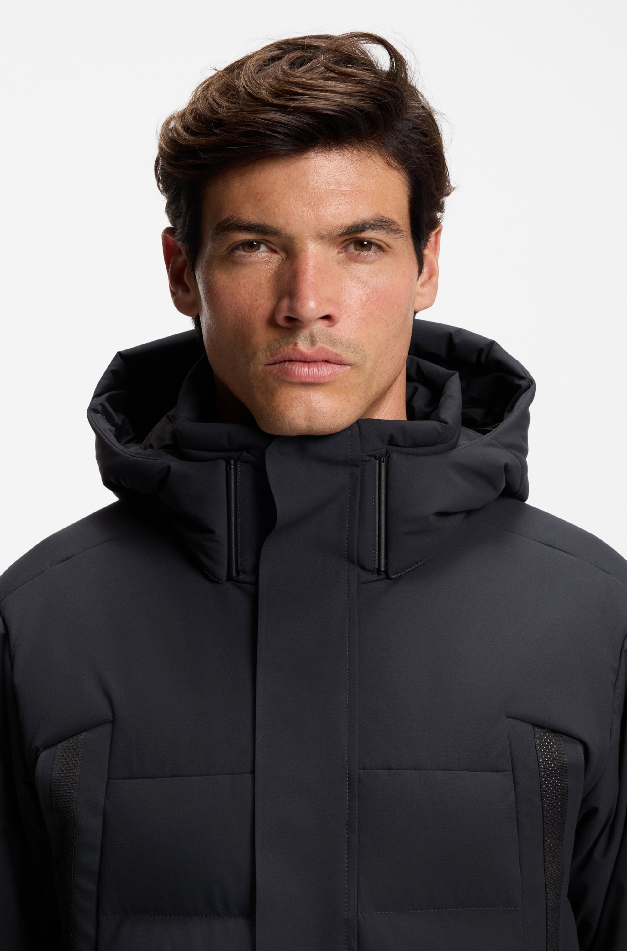 BOSS GREEN Daunenjacke »OW Block-X Parka« mit Kapuze Stehkragen, Regular, abnehmbare Kapuze atmungsaktiv funktional Parka