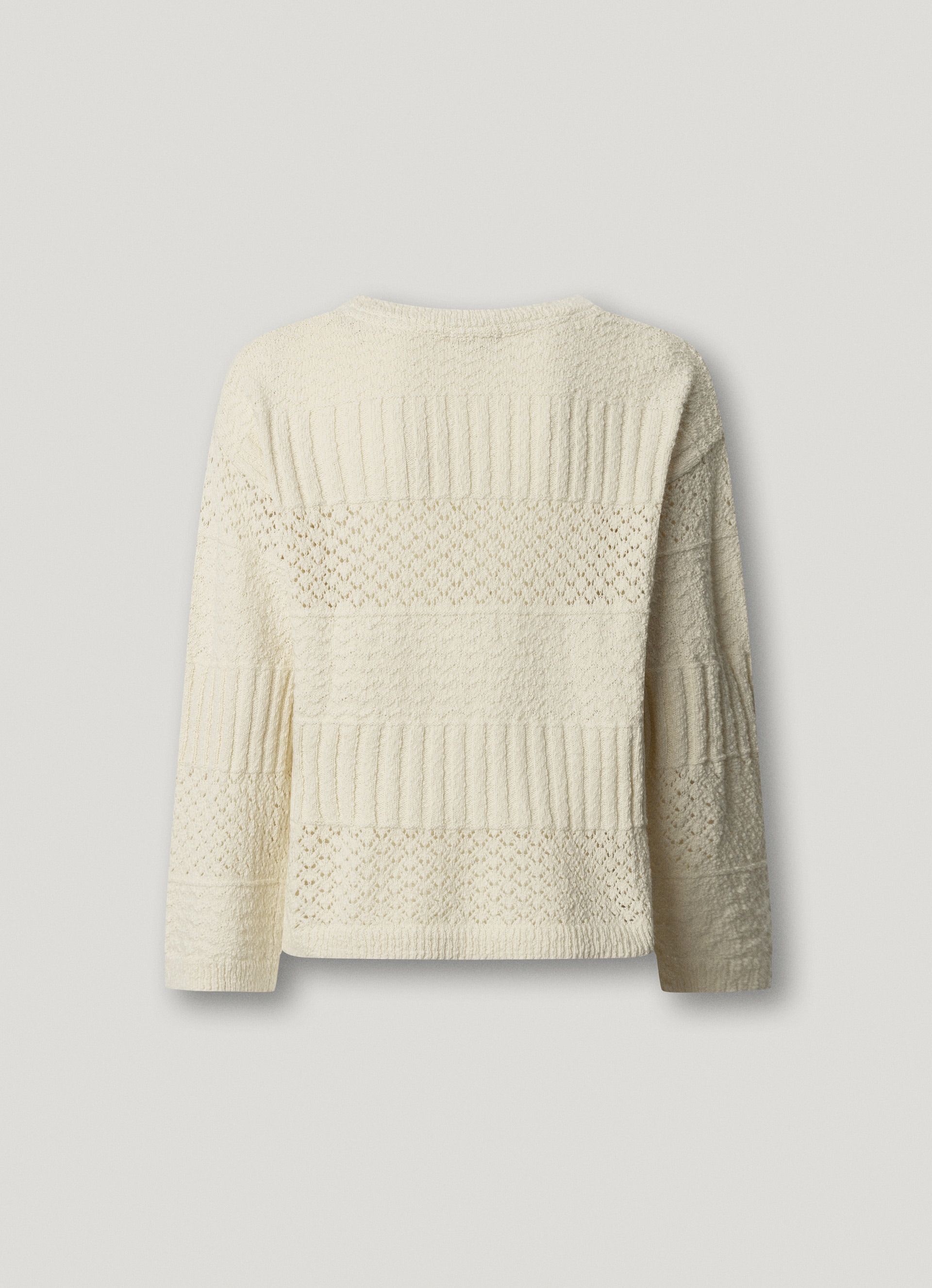 Pepe Jeans Strickpullover »ALAYA« im Strukturmix, reine Baumwolle