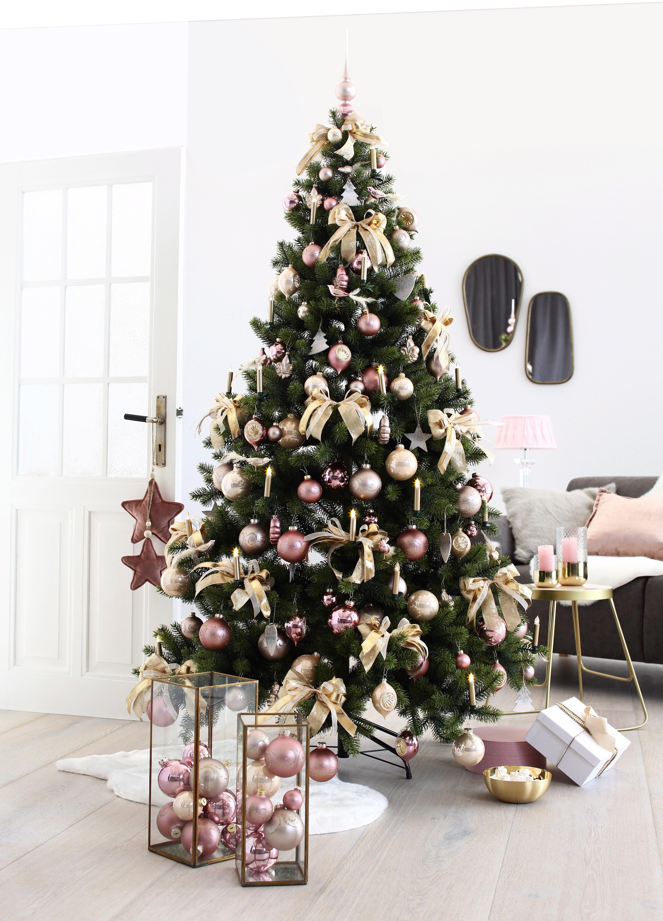 Creativ deco Künstlicher Weihnachtsbaum »Weihnachtsdeko, künstlicher Christbaum, Tannenbaum«, mit LED-Lichterkette