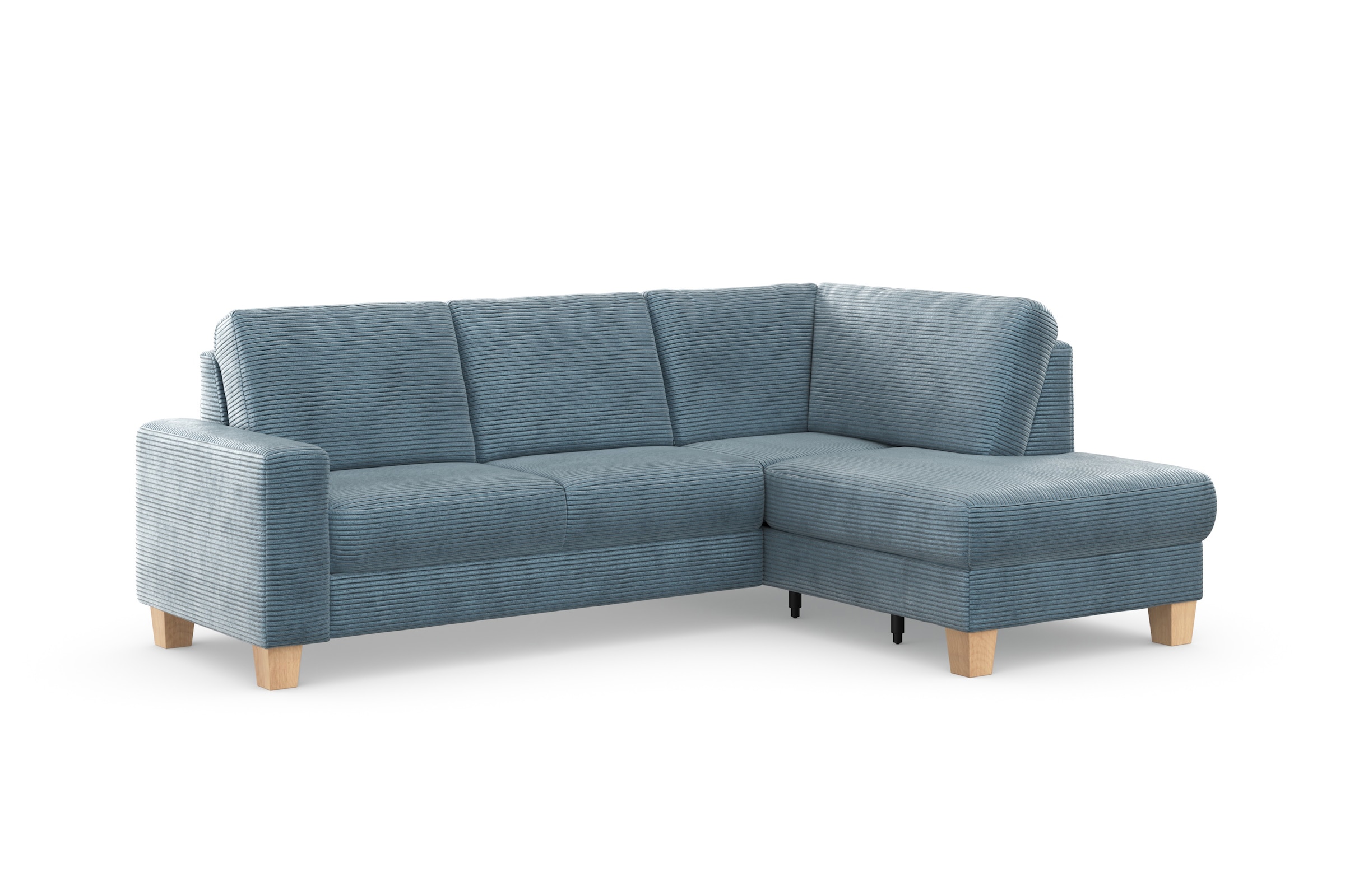 Home affaire Ecksofa »Summer L-Form« mit Ottomane, wahlweise mit Schlaffunktion und Bettkasten, Cord-Bezug